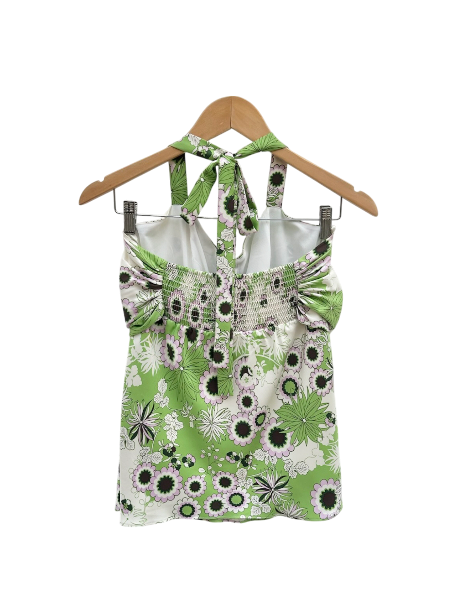 Vintage 90s Silk Retro Halter Top (M)