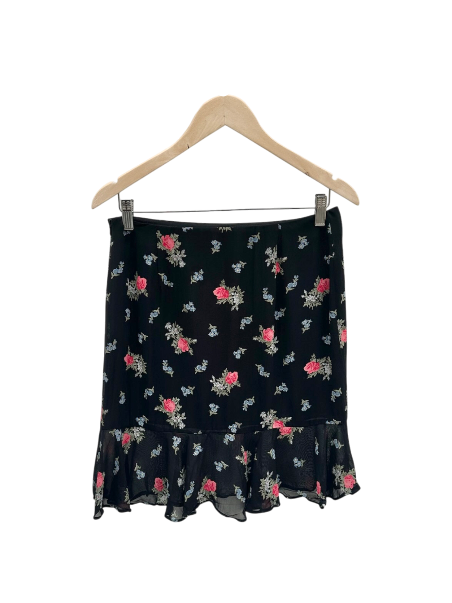 Vintage 90s Ralph Lauren Floral Ruffled Midi Skirt (M)