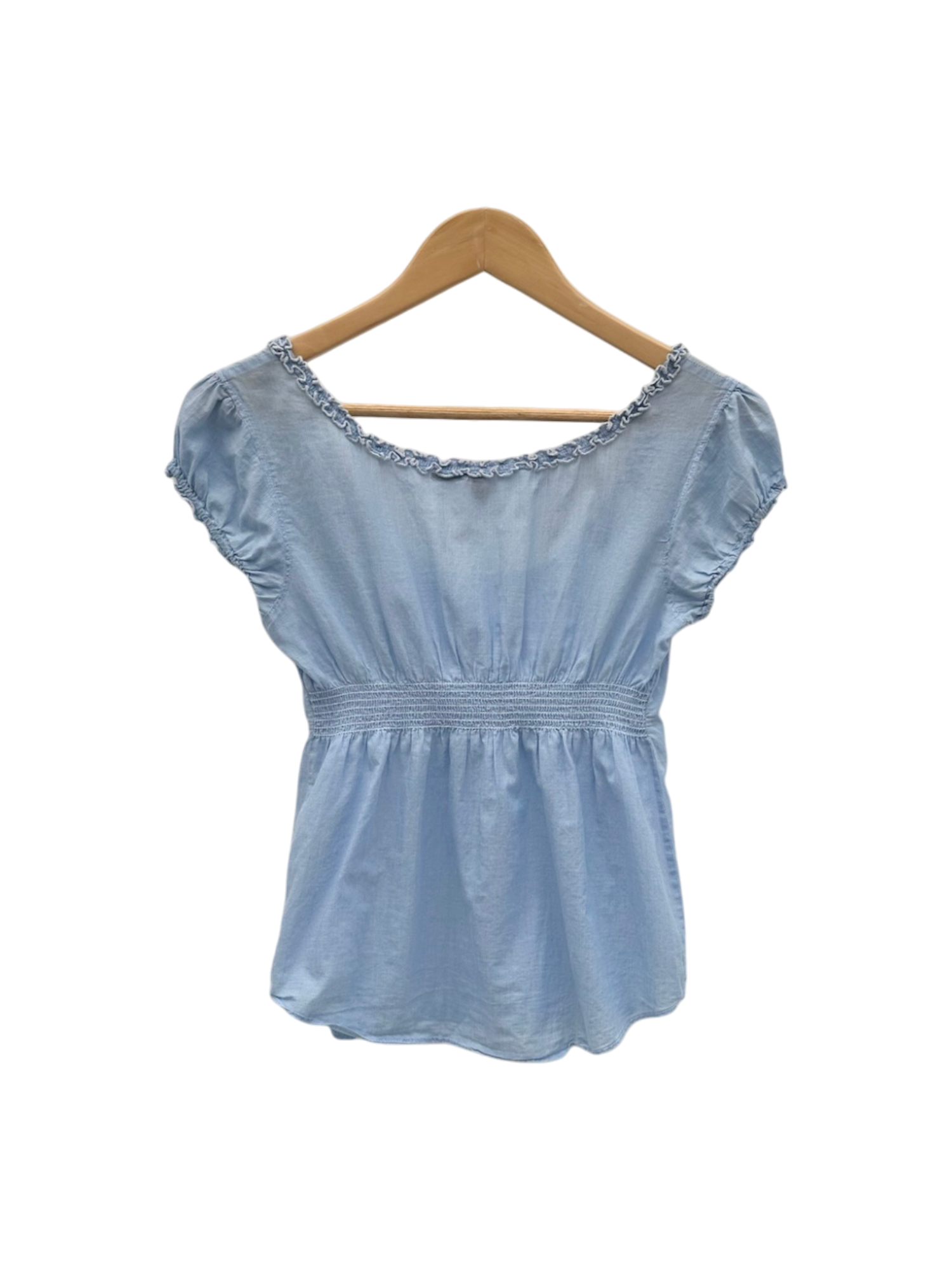 Vintage Floral Embroidered Cotton Top (S)
