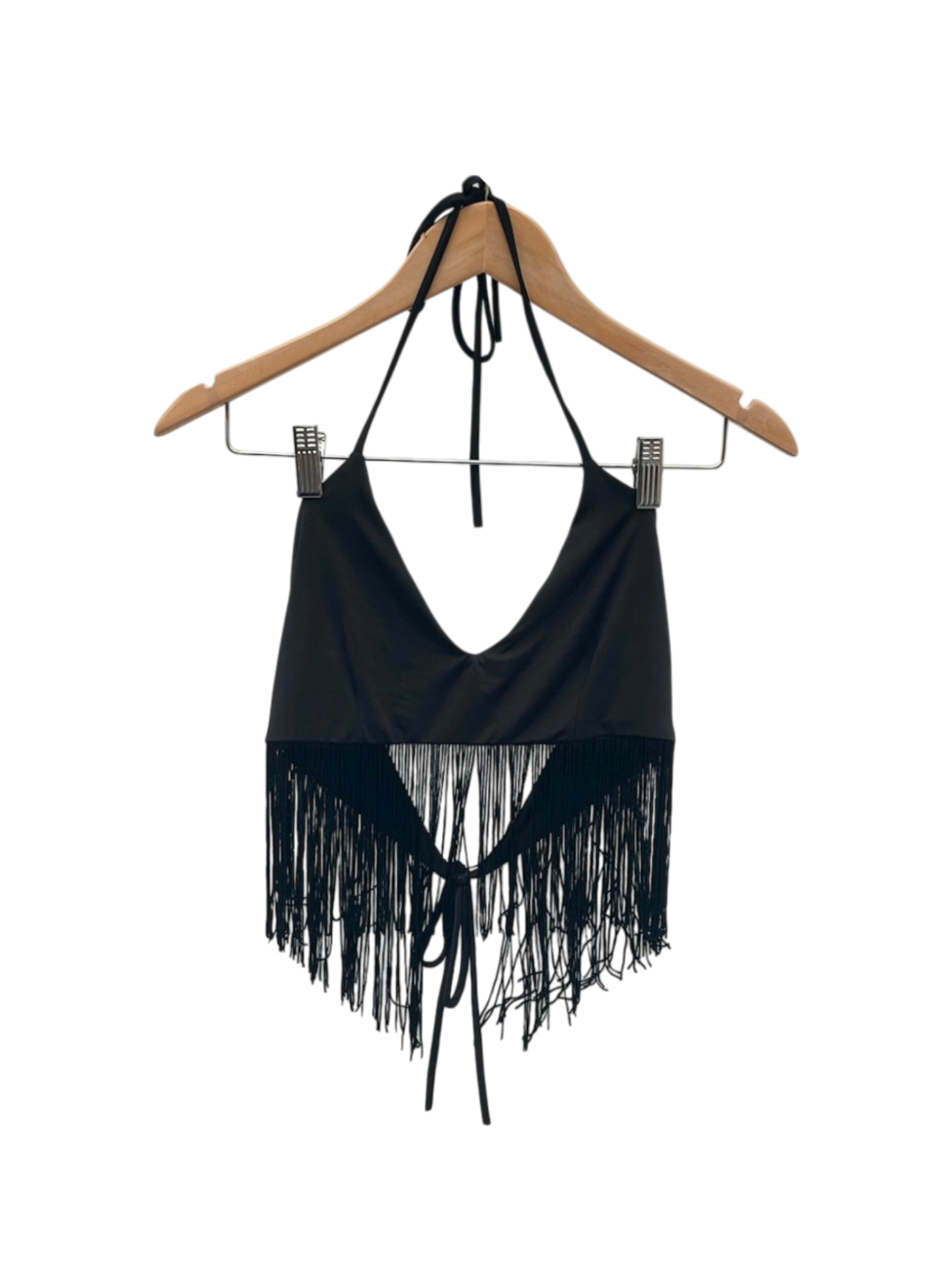 Vintage Y2K Fringe Halter Top (S/M)