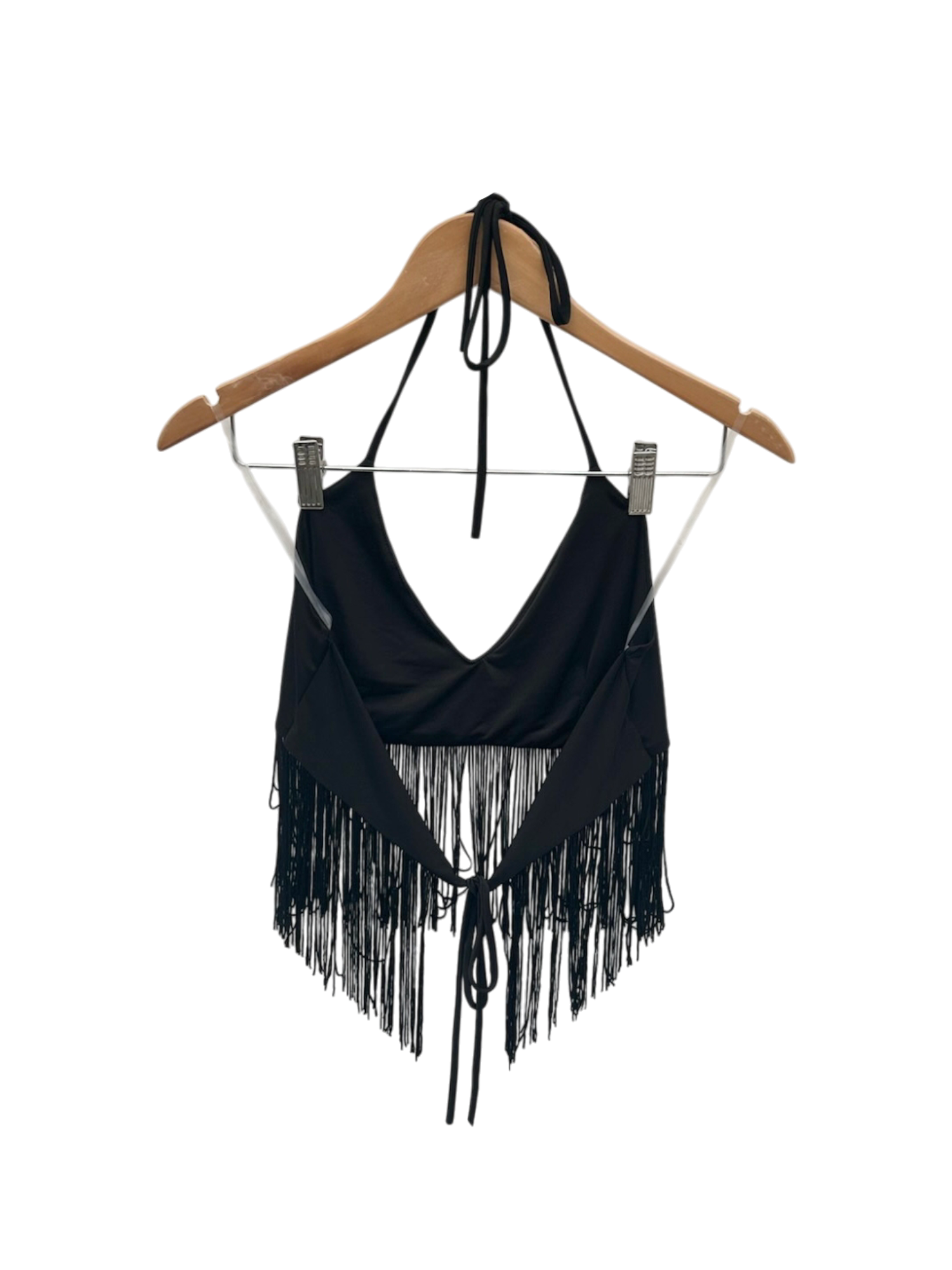 Vintage Y2K Fringe Halter Top (S/M)