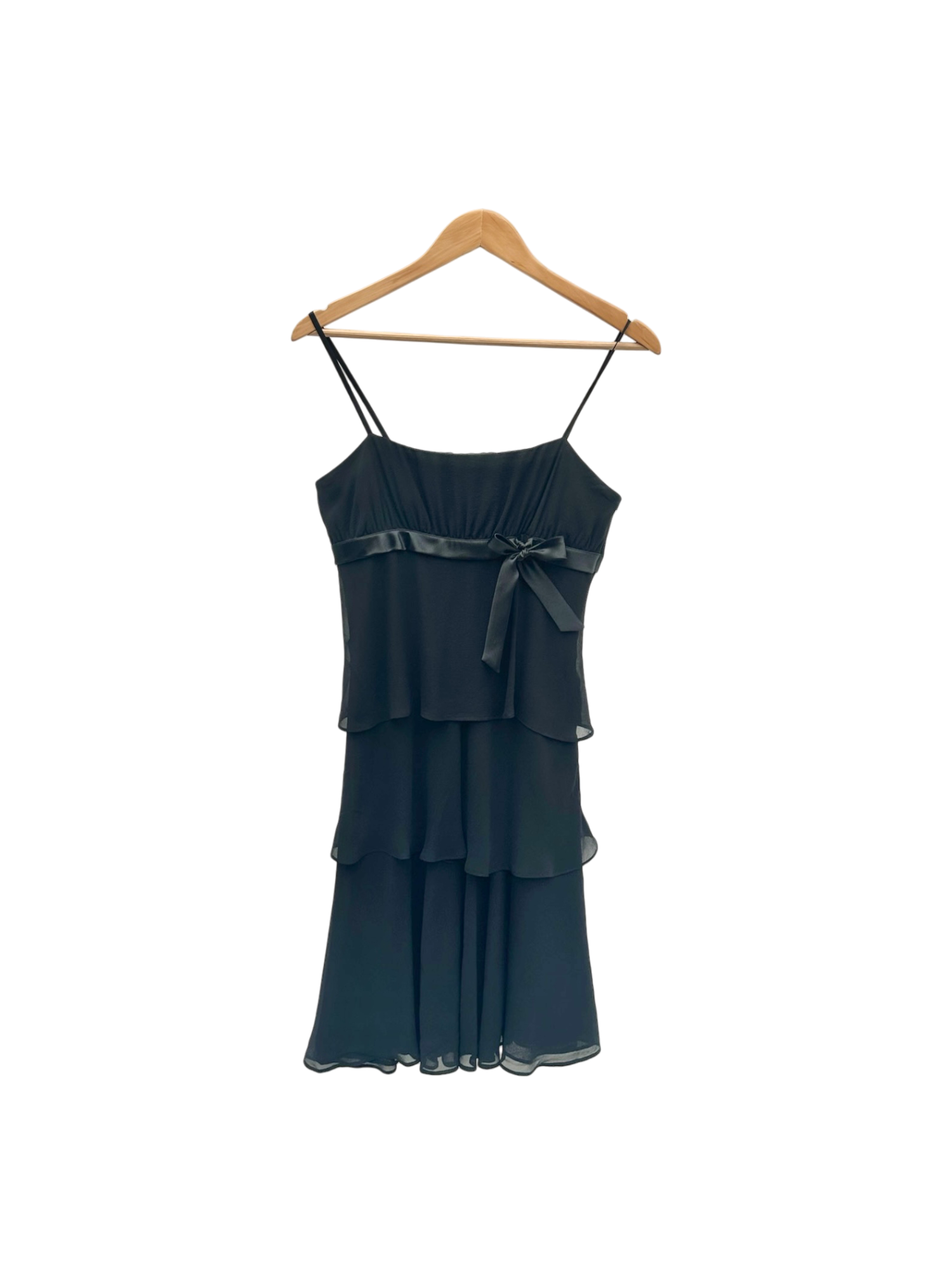 Vintage 90s Tierred Babydoll Silk Midi Dress (S/M)