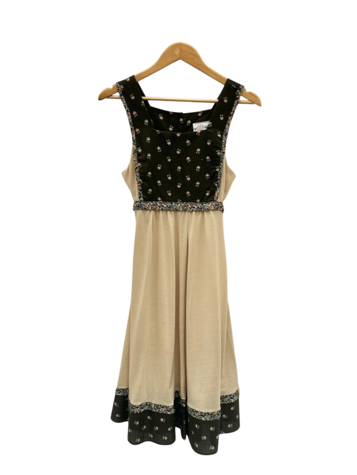 Vintage 80s Prairie Tie Back Midi Dress (S/M)