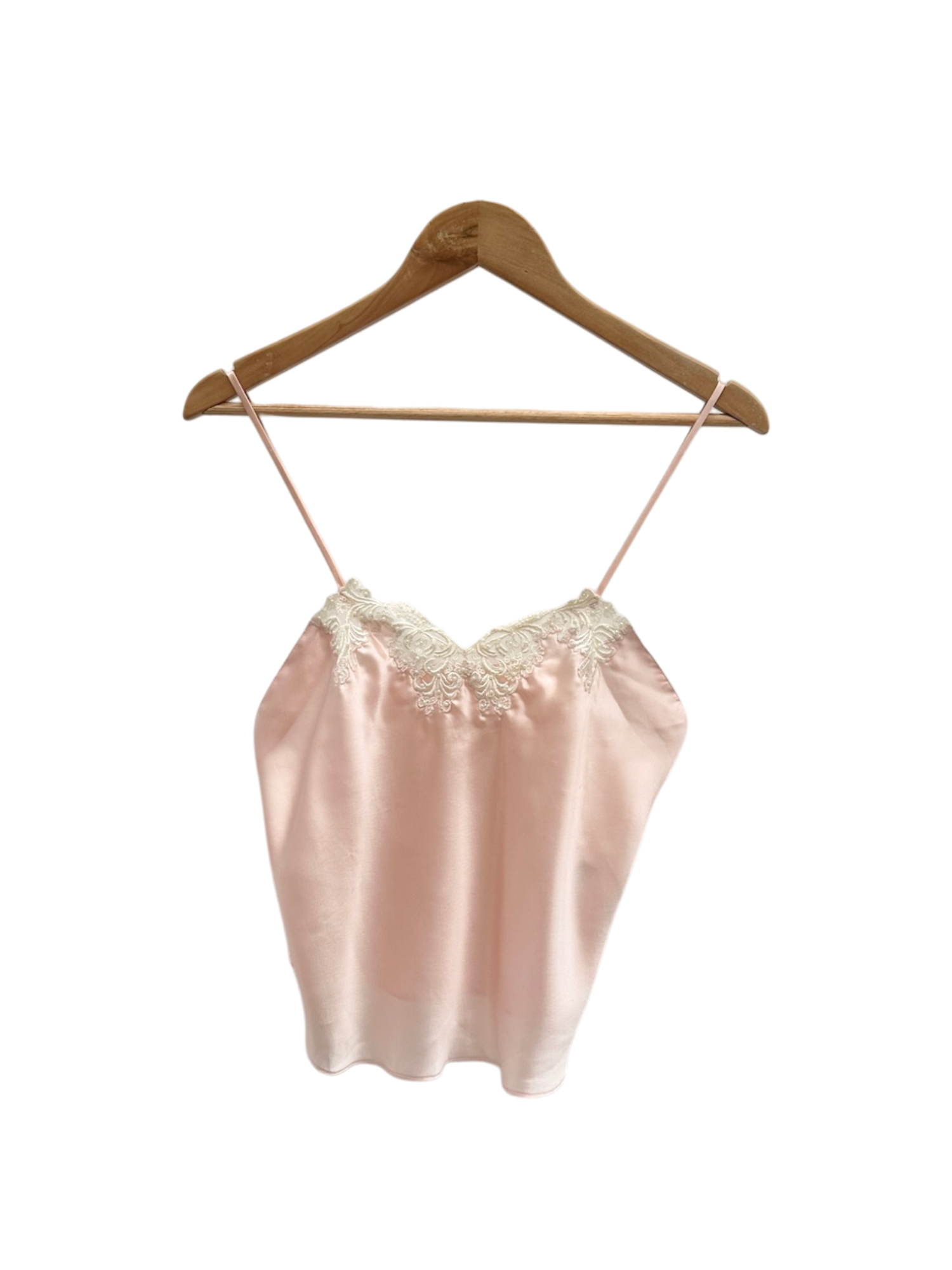 Vintage 90s Lace Trim Champagne Cami (M)