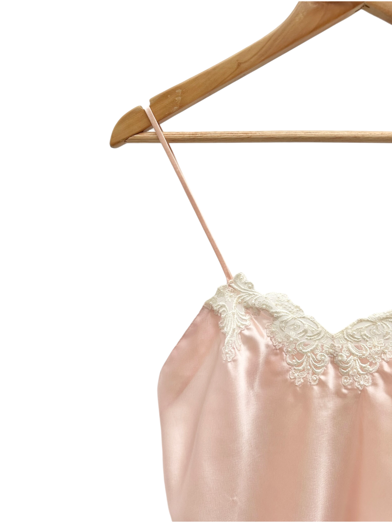 Vintage 90s Lace Trim Champagne Cami (M)