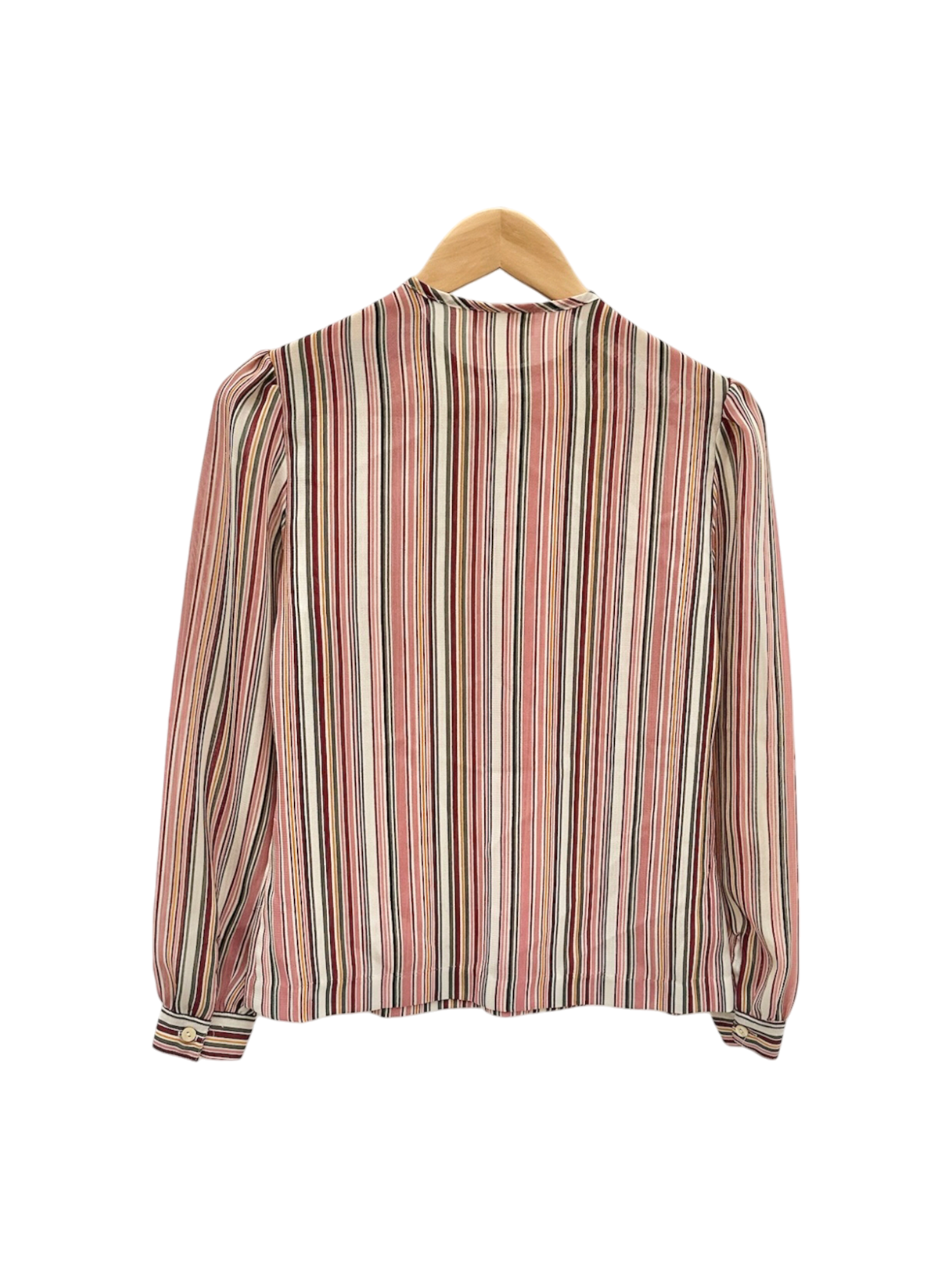 Vintage 80s Striped High Neck Blouse (S)