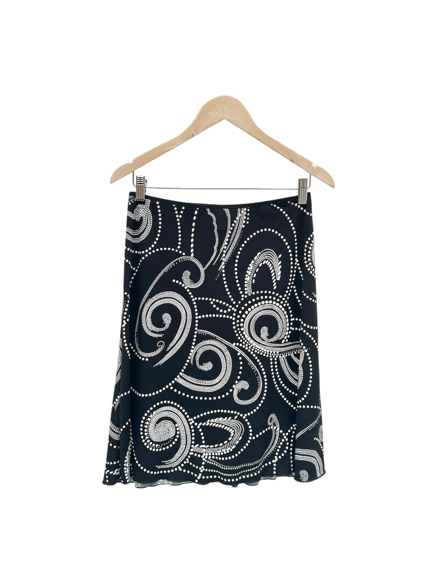 Vintage 90s Retro Swirl Midi Skirt (S/M)