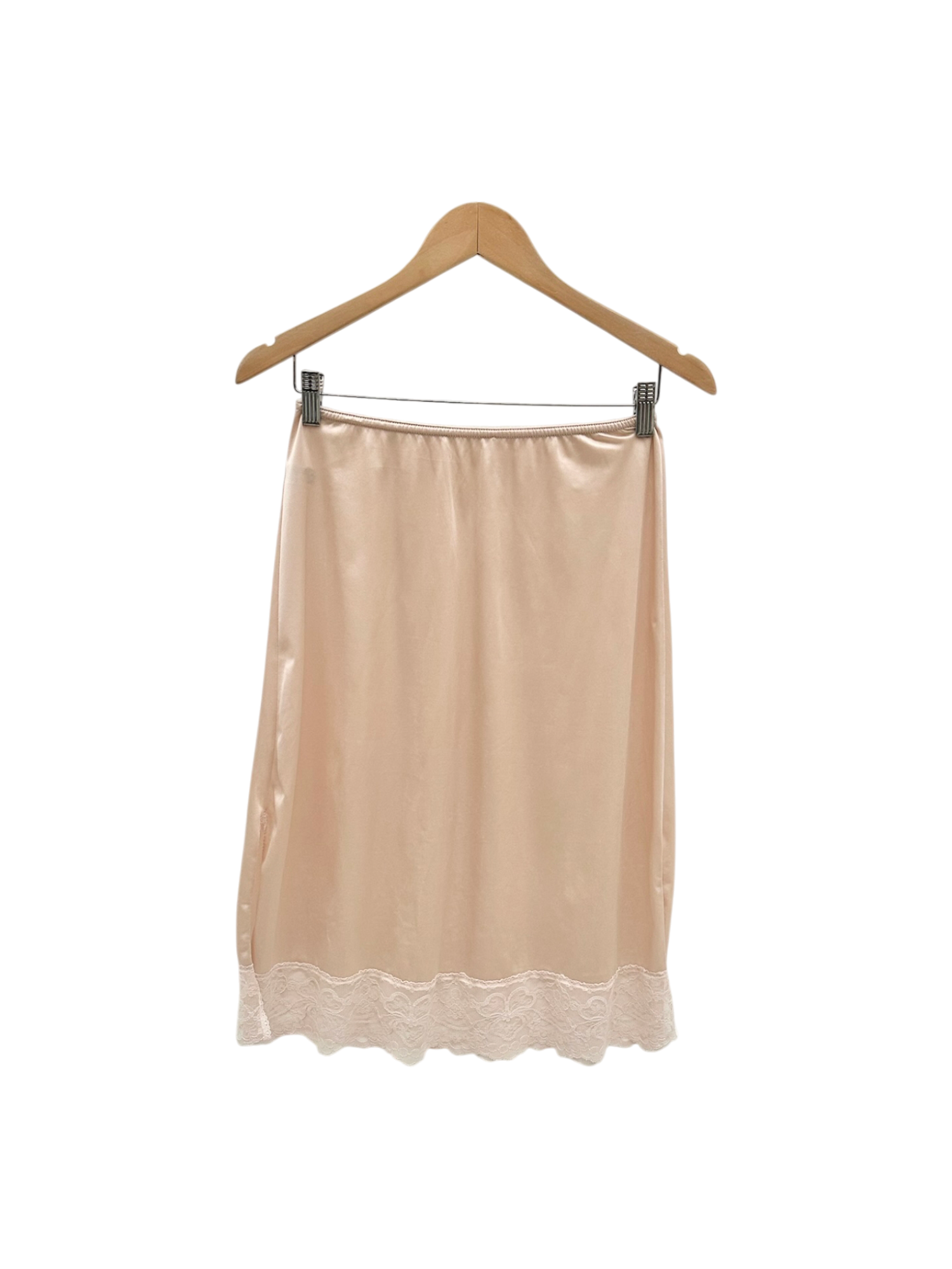 Vintage 90s Peachy Lace Midi Skirt (S/M)
