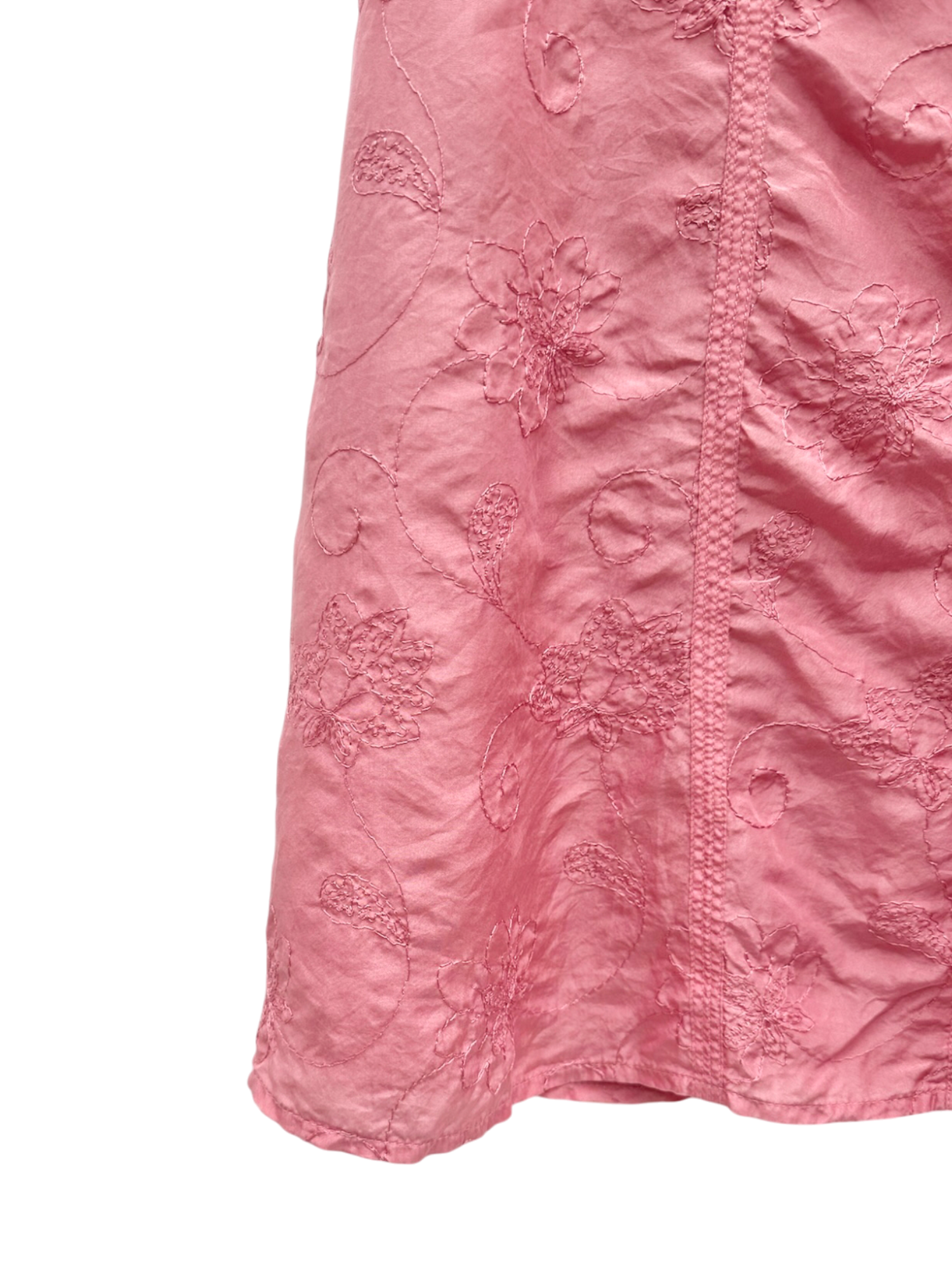 Vintage 90s Embroidered Floral Midi Skirt (XS/S)