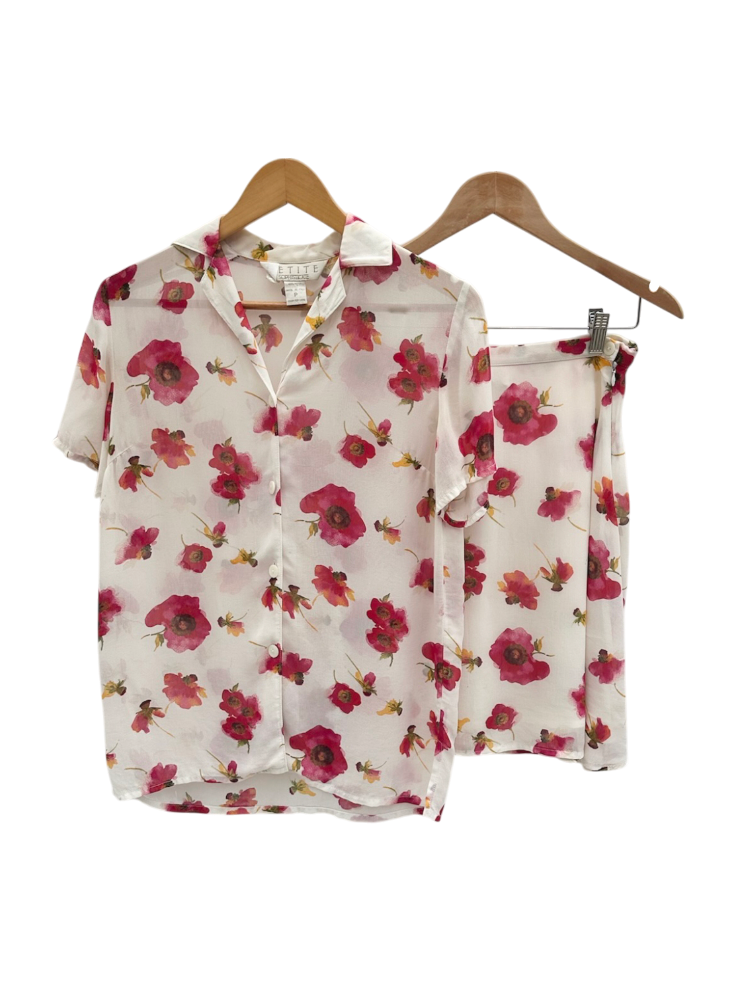 Vintage 90s Silk Floral Twin Set (M)