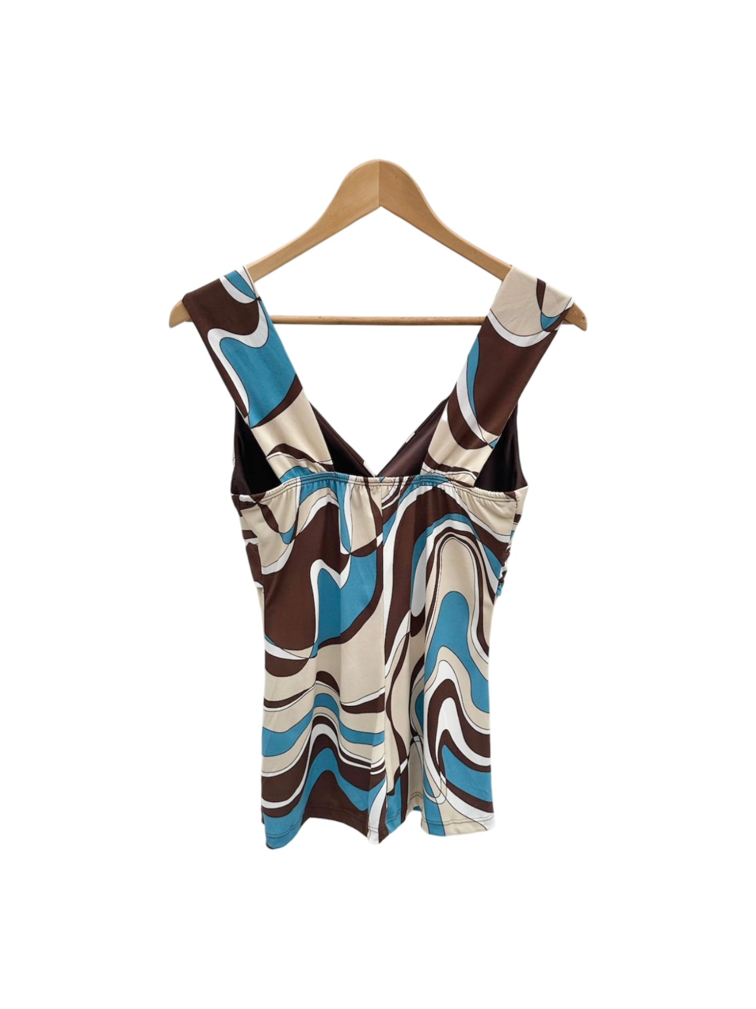 Vintage 90s Retro Swirl Ruched Tank (M)