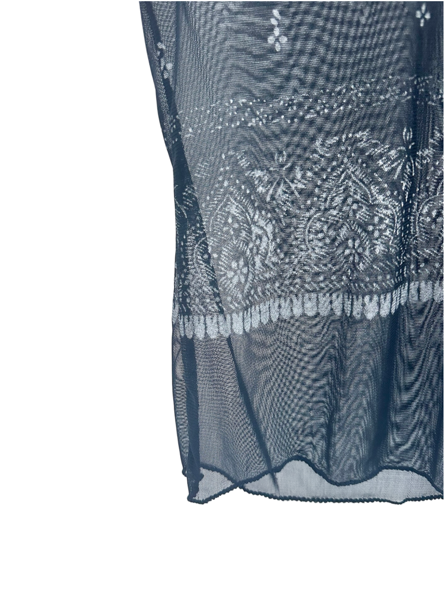 Vintage 90s Retro Sheer Mesh Long Sleeve (S)