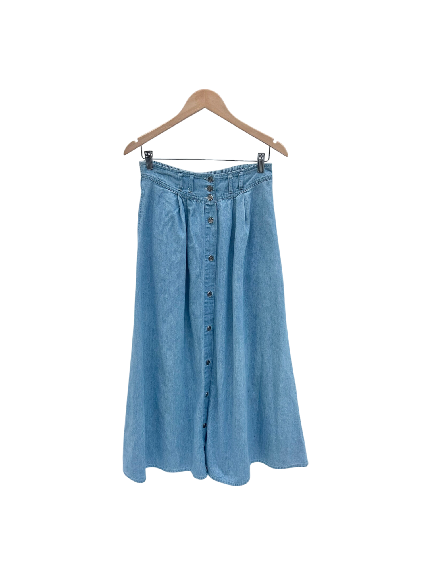 Vintage 90s Button Up Denim Midi Skirt (M)