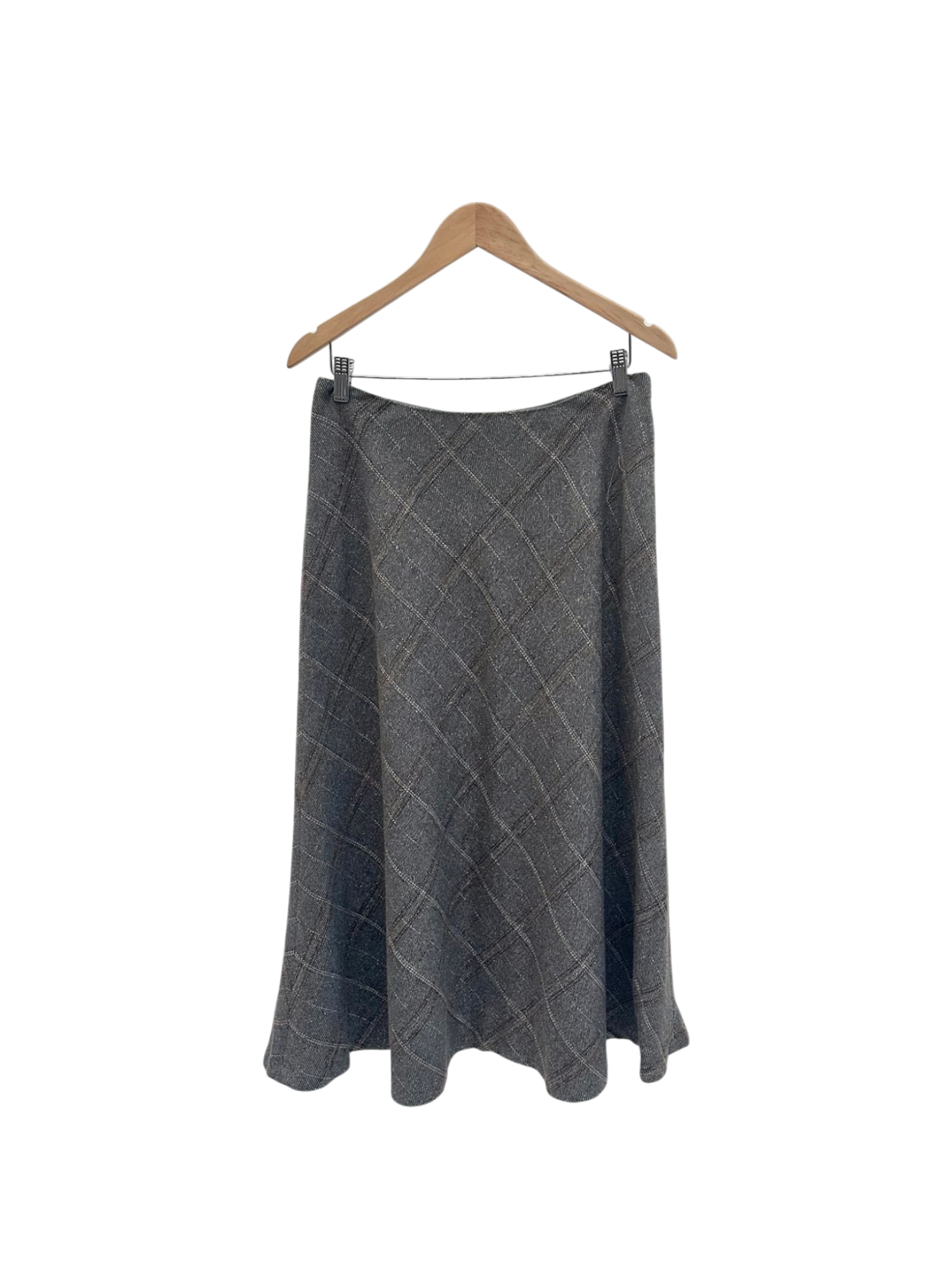 Vintage 90s Retro Plaid Midi Skirt (M)