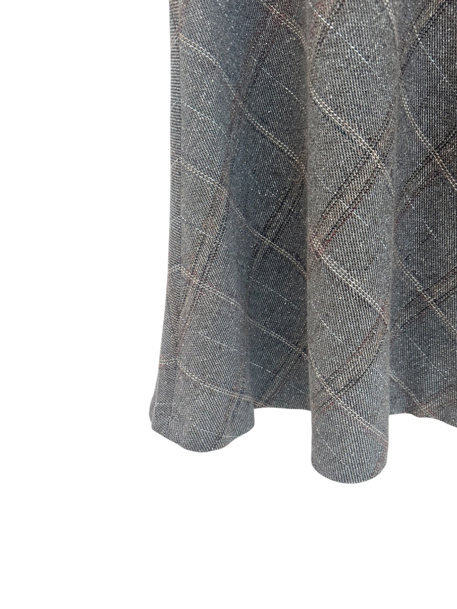Vintage 90s Retro Plaid Midi Skirt (M)
