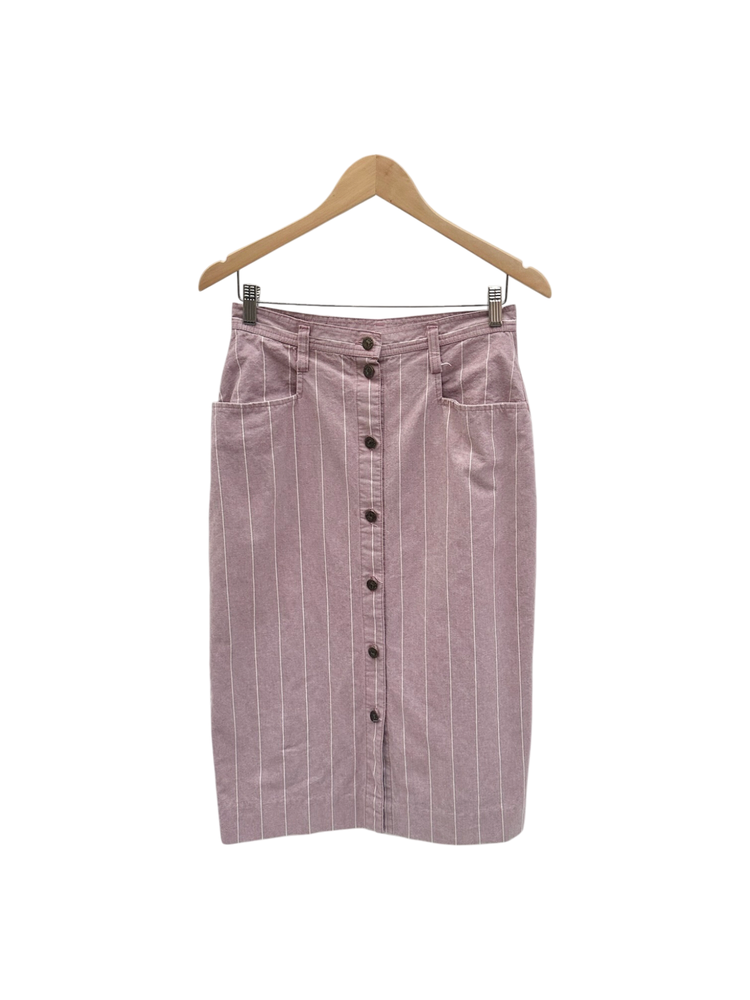 Vintage 90s Retro Striped Midi Skirt (M)