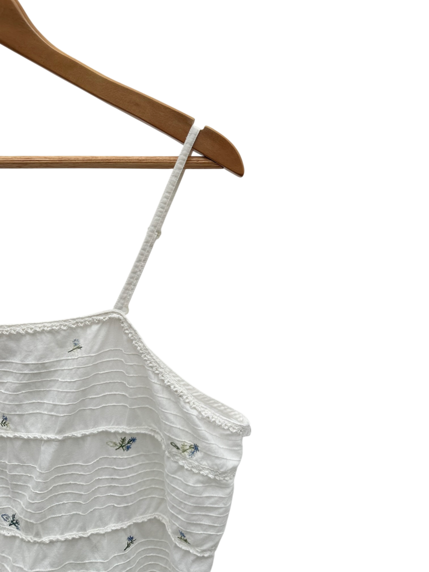 Vintage 90s Floral Embroidered Cotton Cami (L)