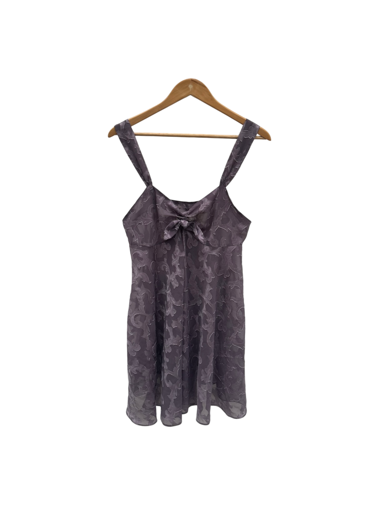 Vintage 90s Lilac Textured Sheer Mini Dress (M)