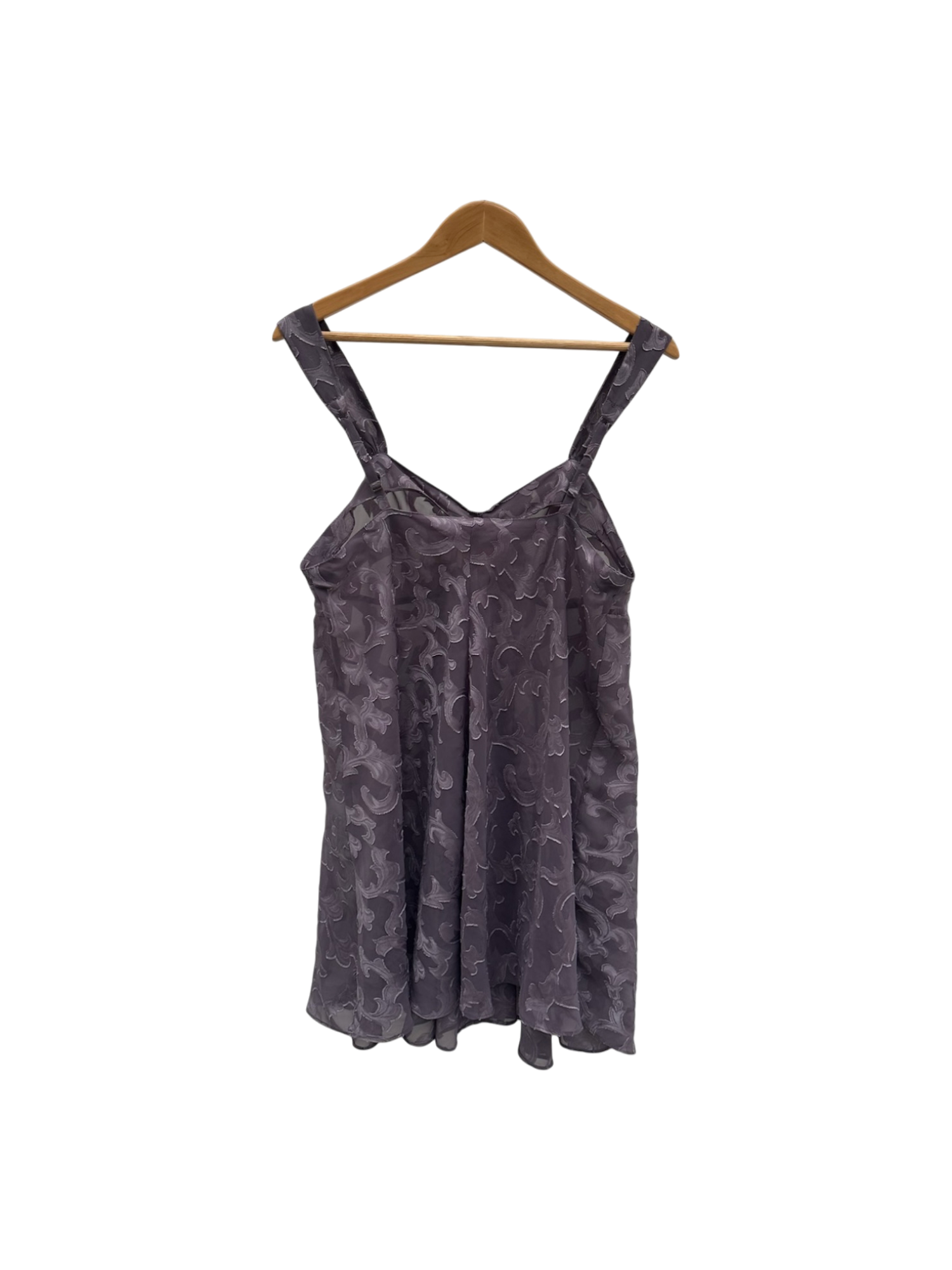 Vintage 90s Lilac Textured Sheer Mini Dress (M)