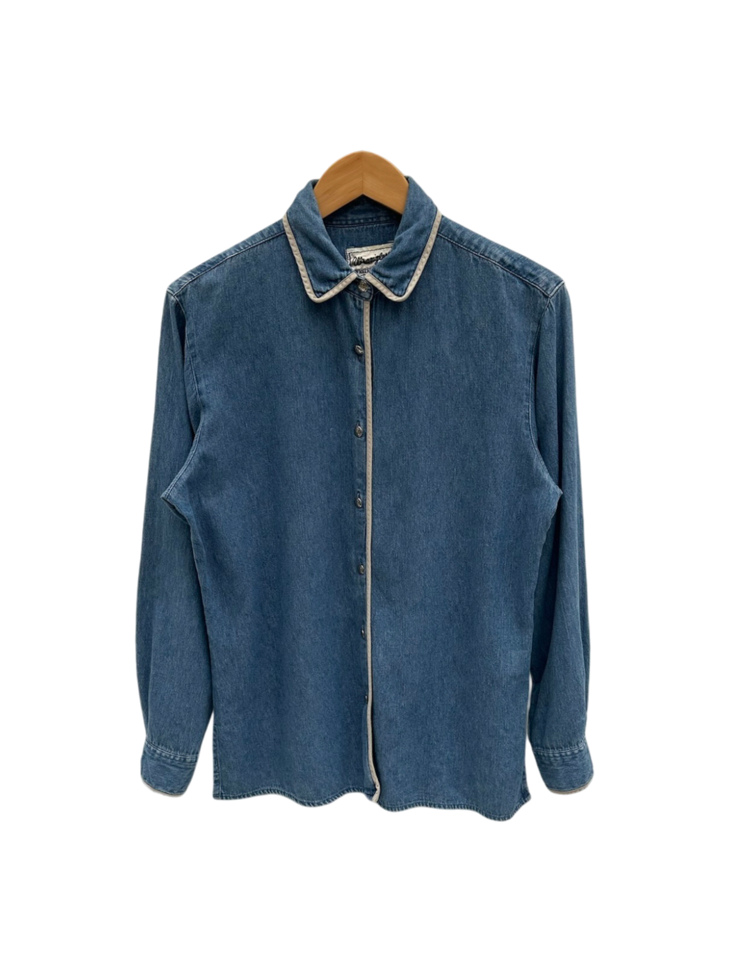 Vintage 90s Contrast Trim Denim Button Up (M)