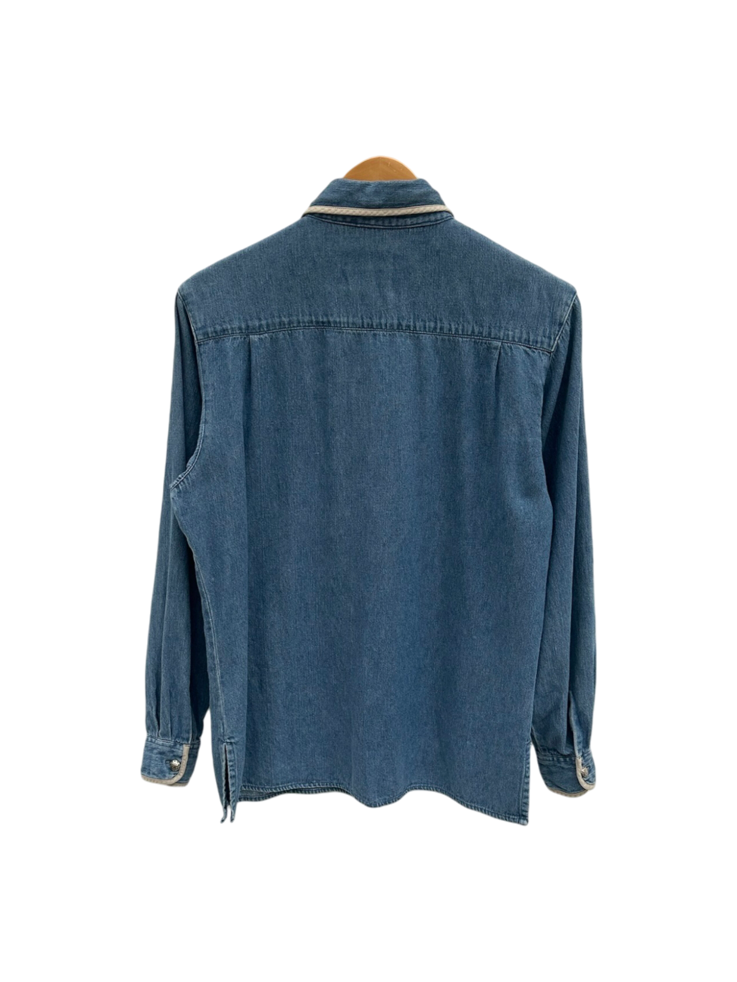 Vintage 90s Contrast Trim Denim Button Up (M)