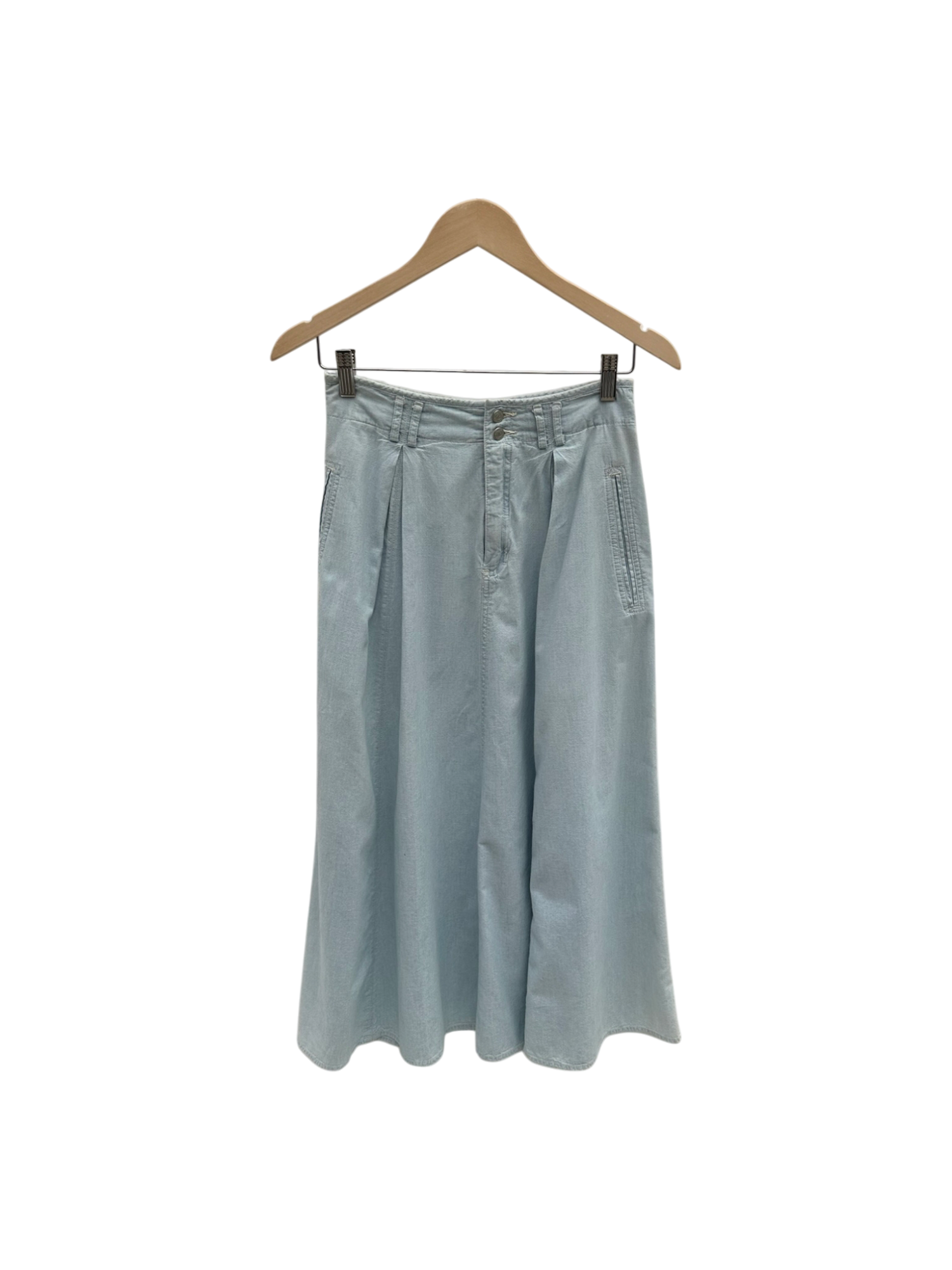 Vintage 90s Denim Light Wash Midi Skirt (M)