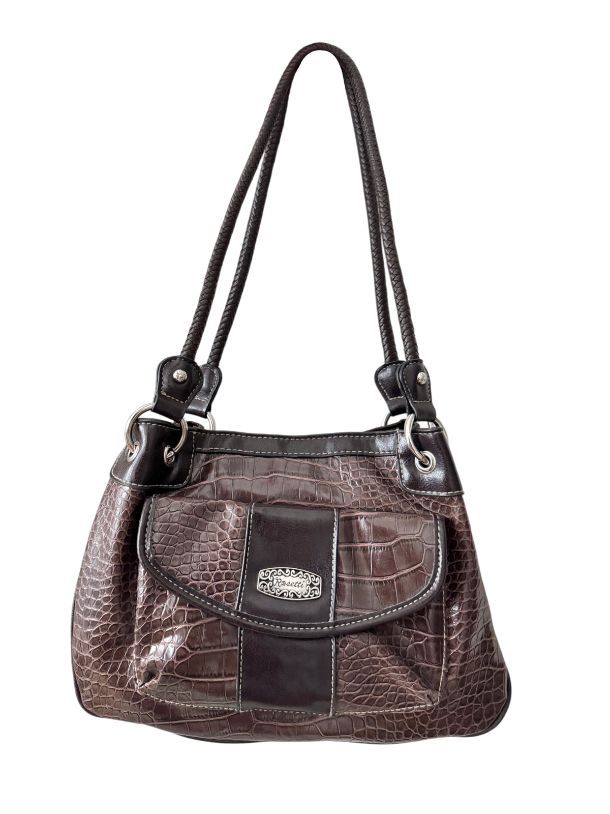 Vintage 90s Mocha Croc Bag | ThreeDays-AWeek