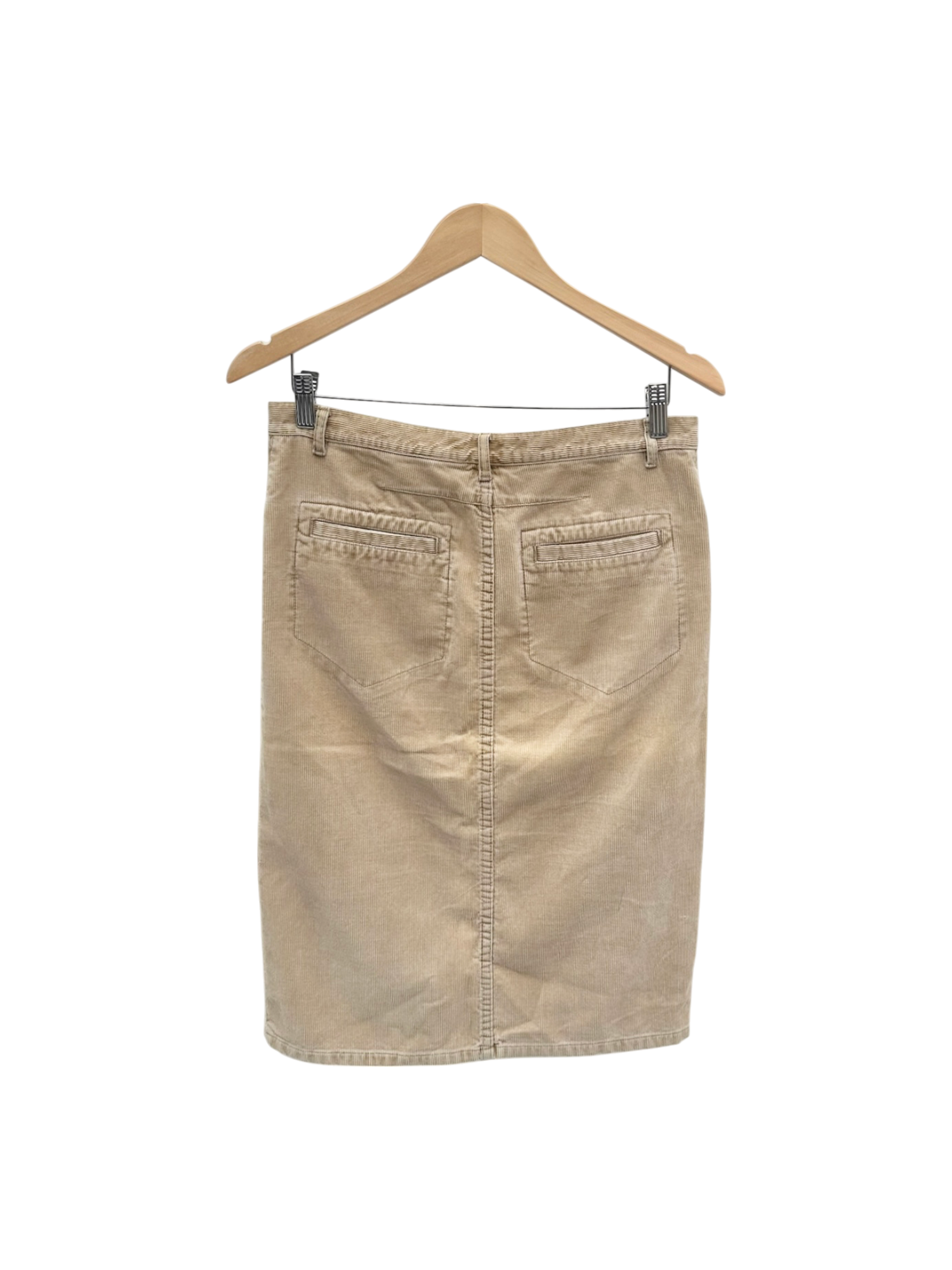 Vintage 90s Tan Corduroy Midi Skirt (M)