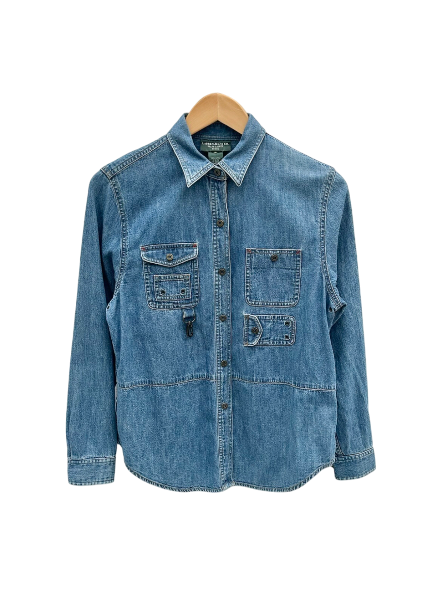Vintage 90s Utilitarian Denim Button Up (M)