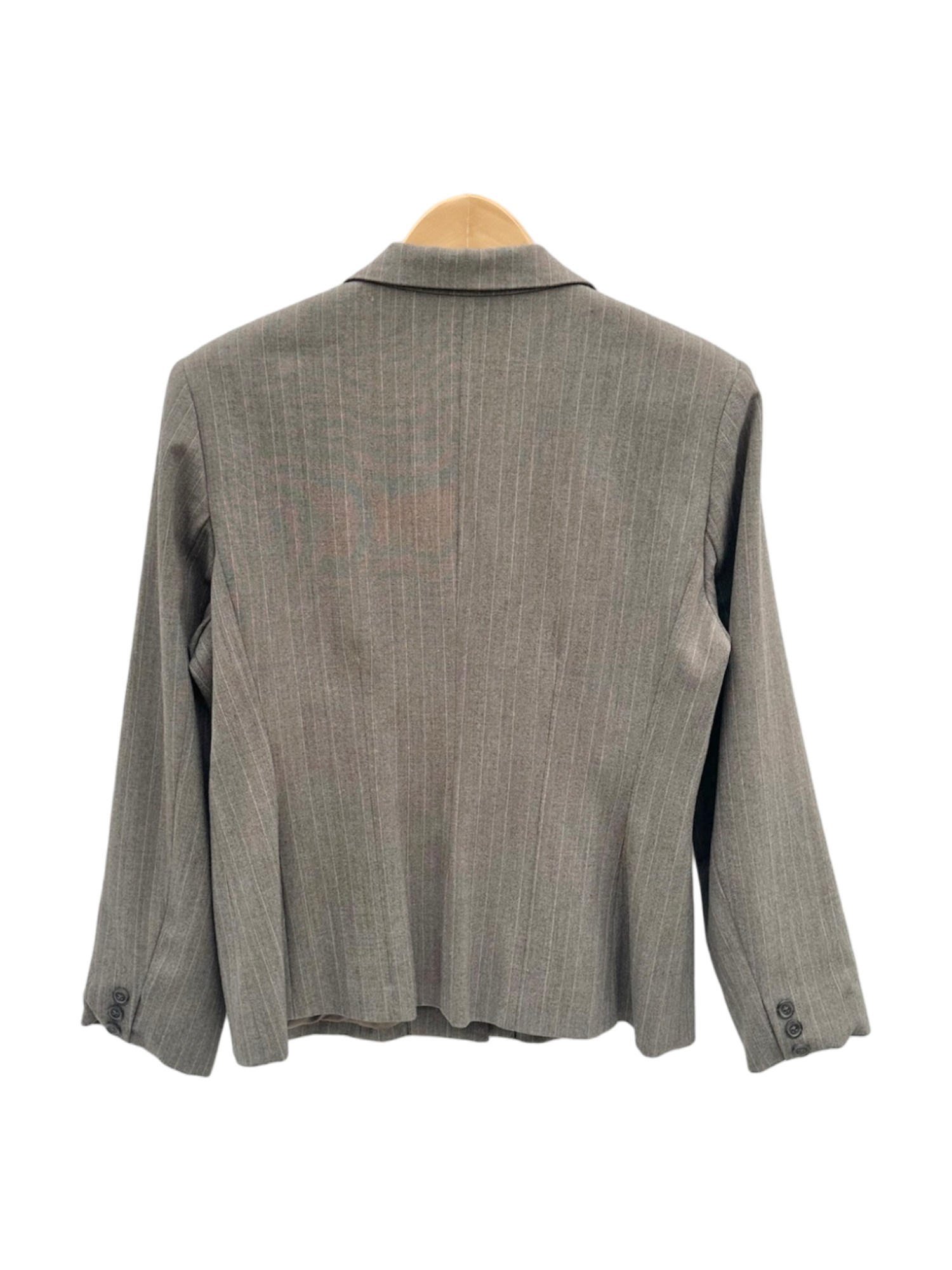 Vintage 90s Retro Taupe Pinstriped Blazer (M)