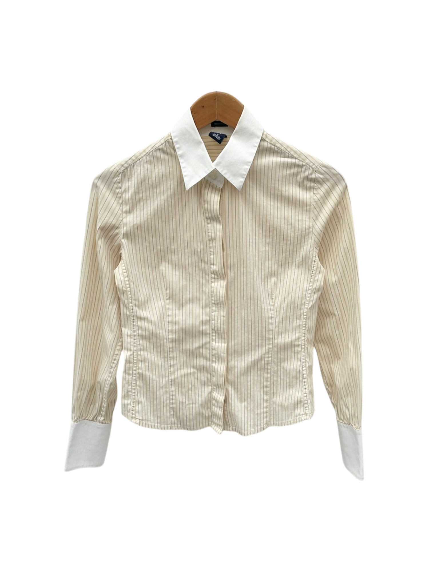 Vintage Y2K Contrast Striped Button Up (XS/S)