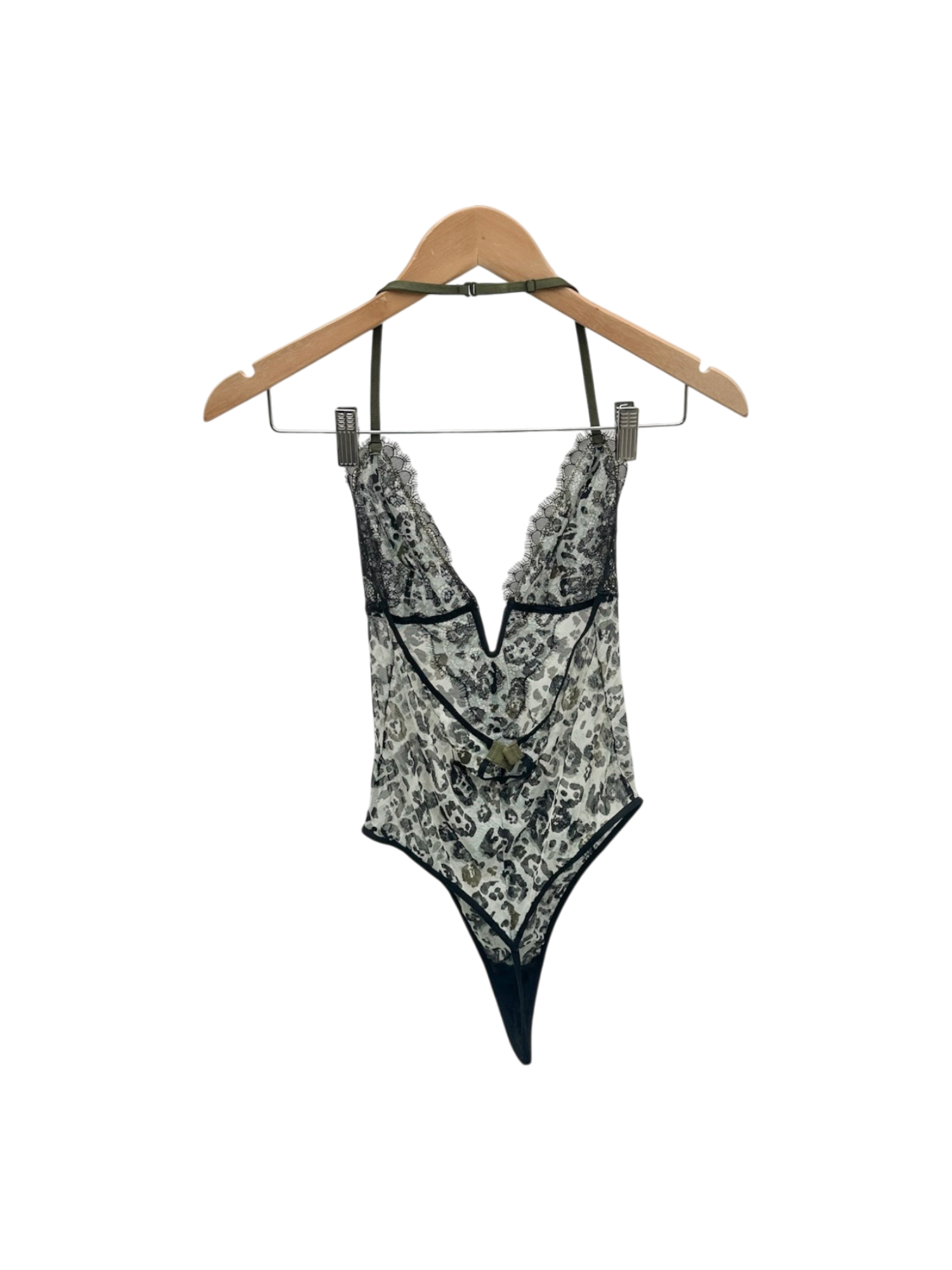 Vintage Y2K Green Lace Bodysuit (S)