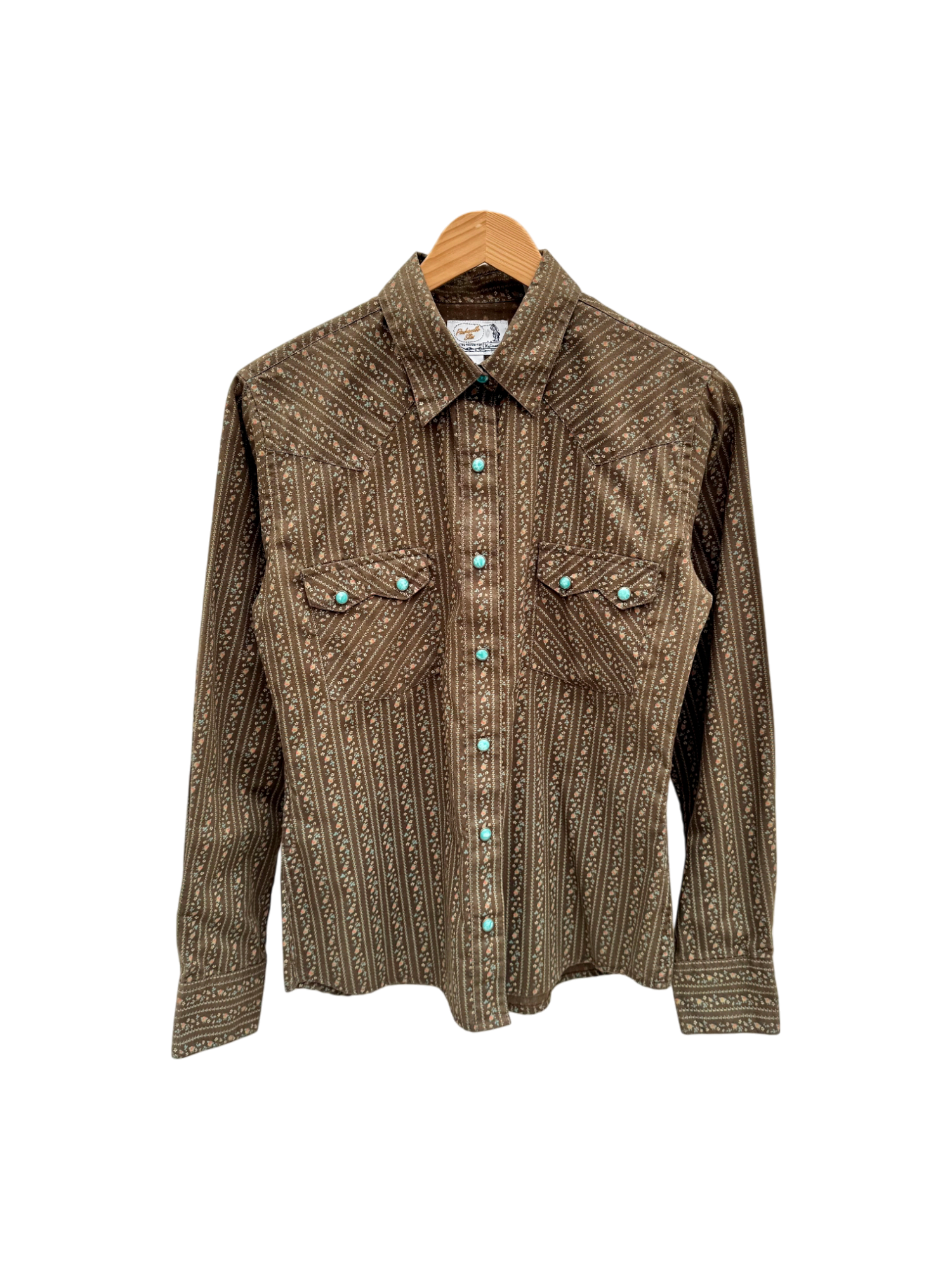 Vintage 80s Western Style Floral Button Up (M)