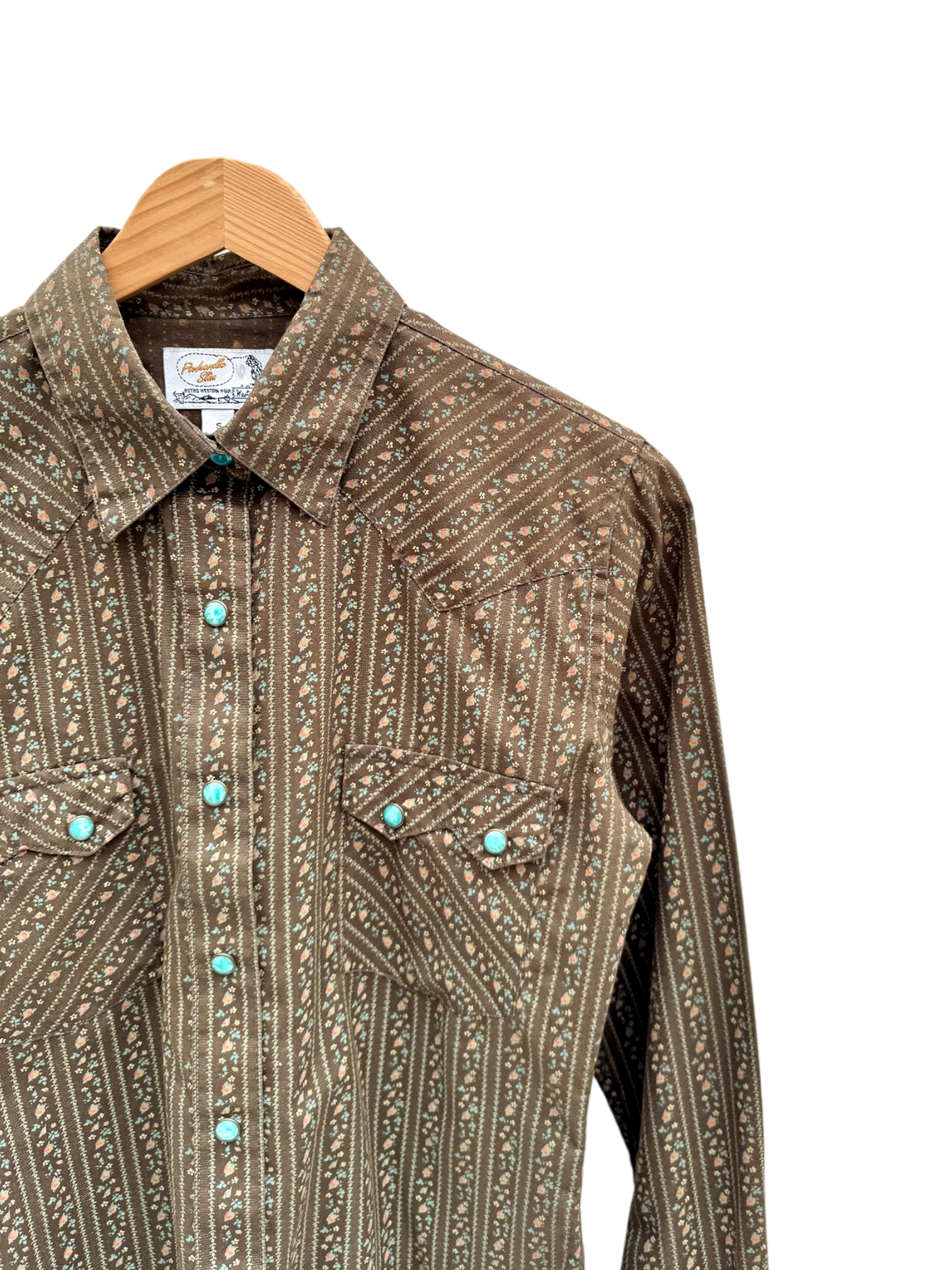 Vintage 80s Western Style Floral Button Up (M)