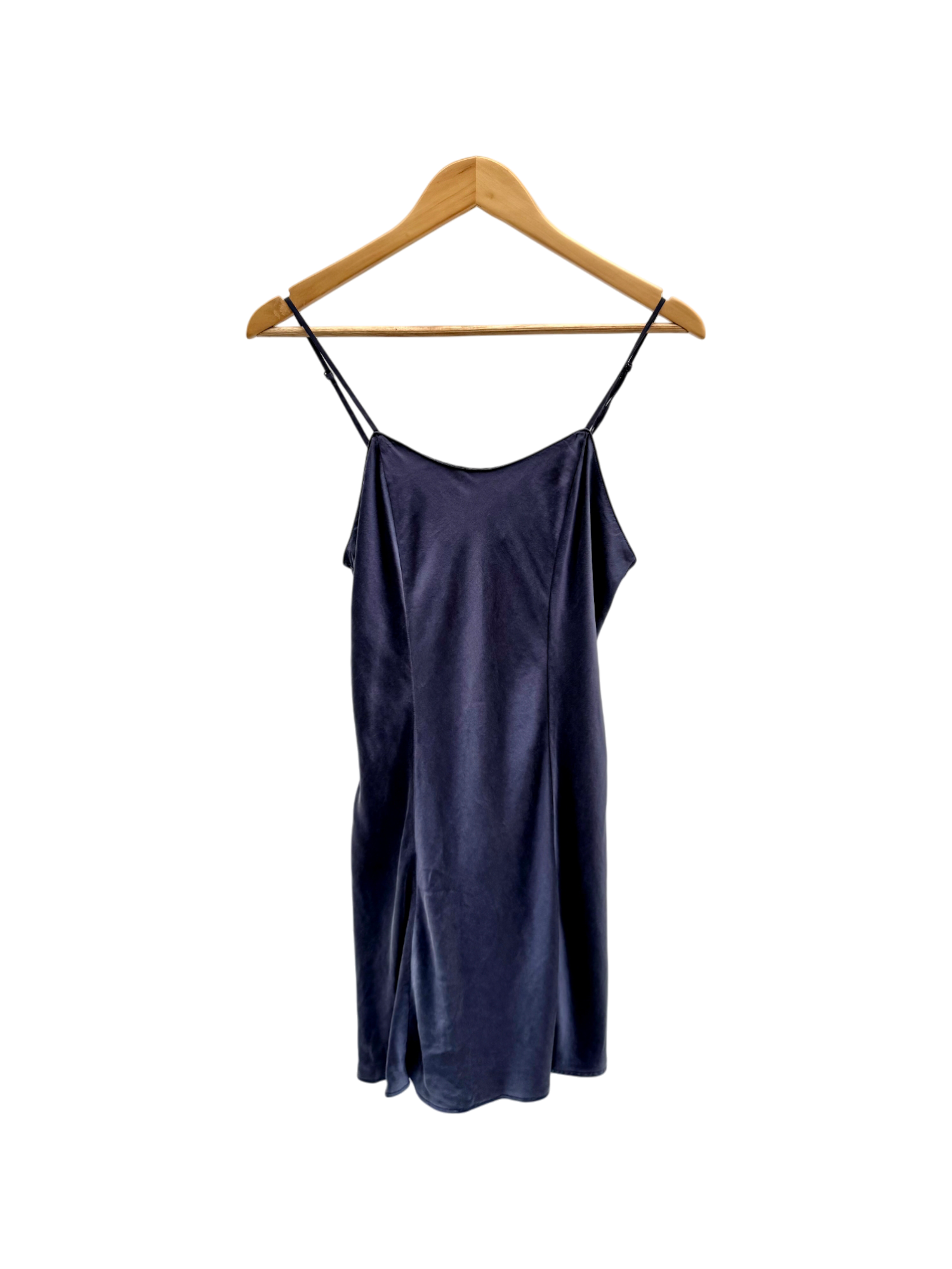 Vintage Indigo Silk Slip Dress (S)