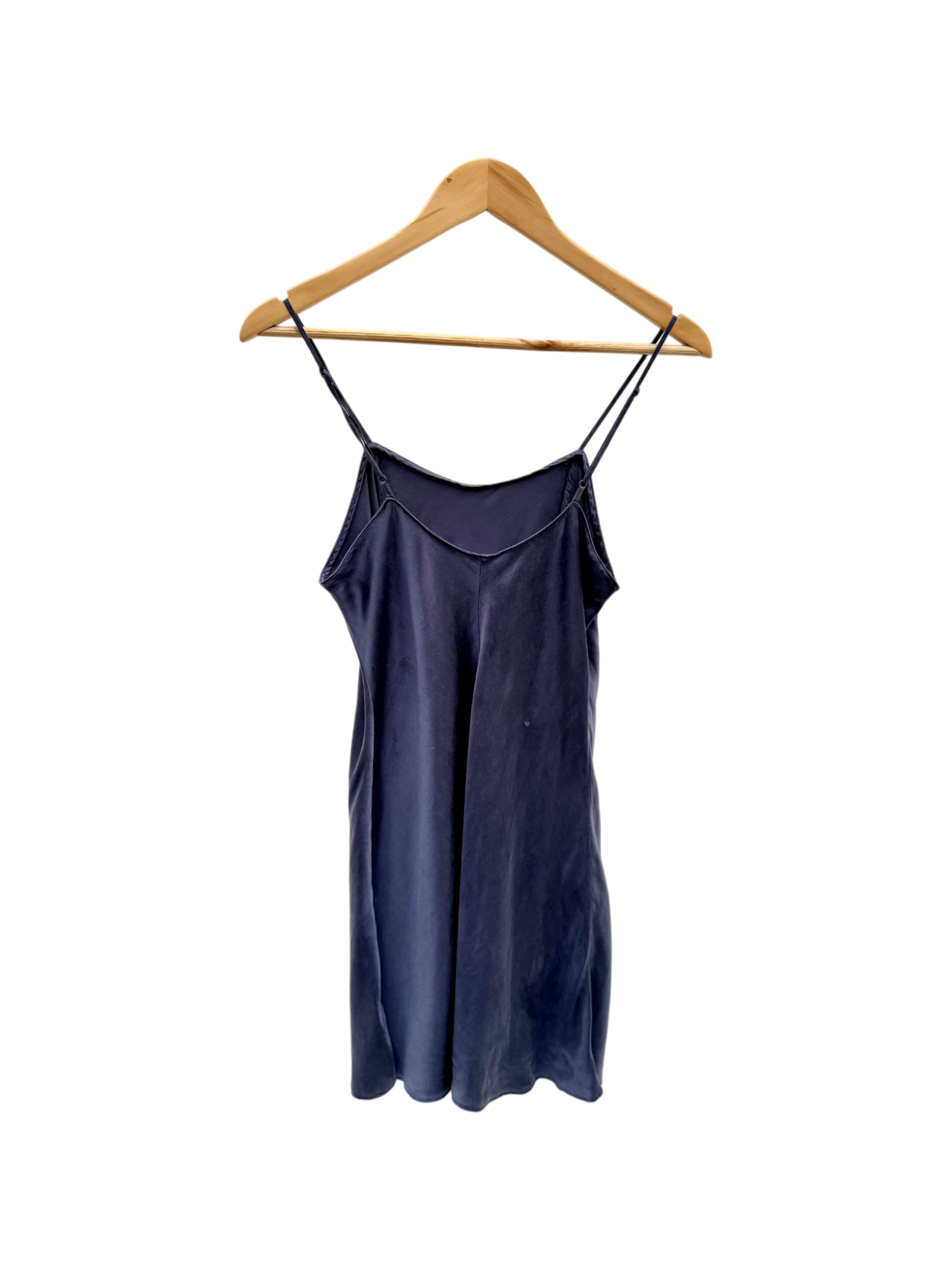 Vintage Indigo Silk Slip Dress (S)