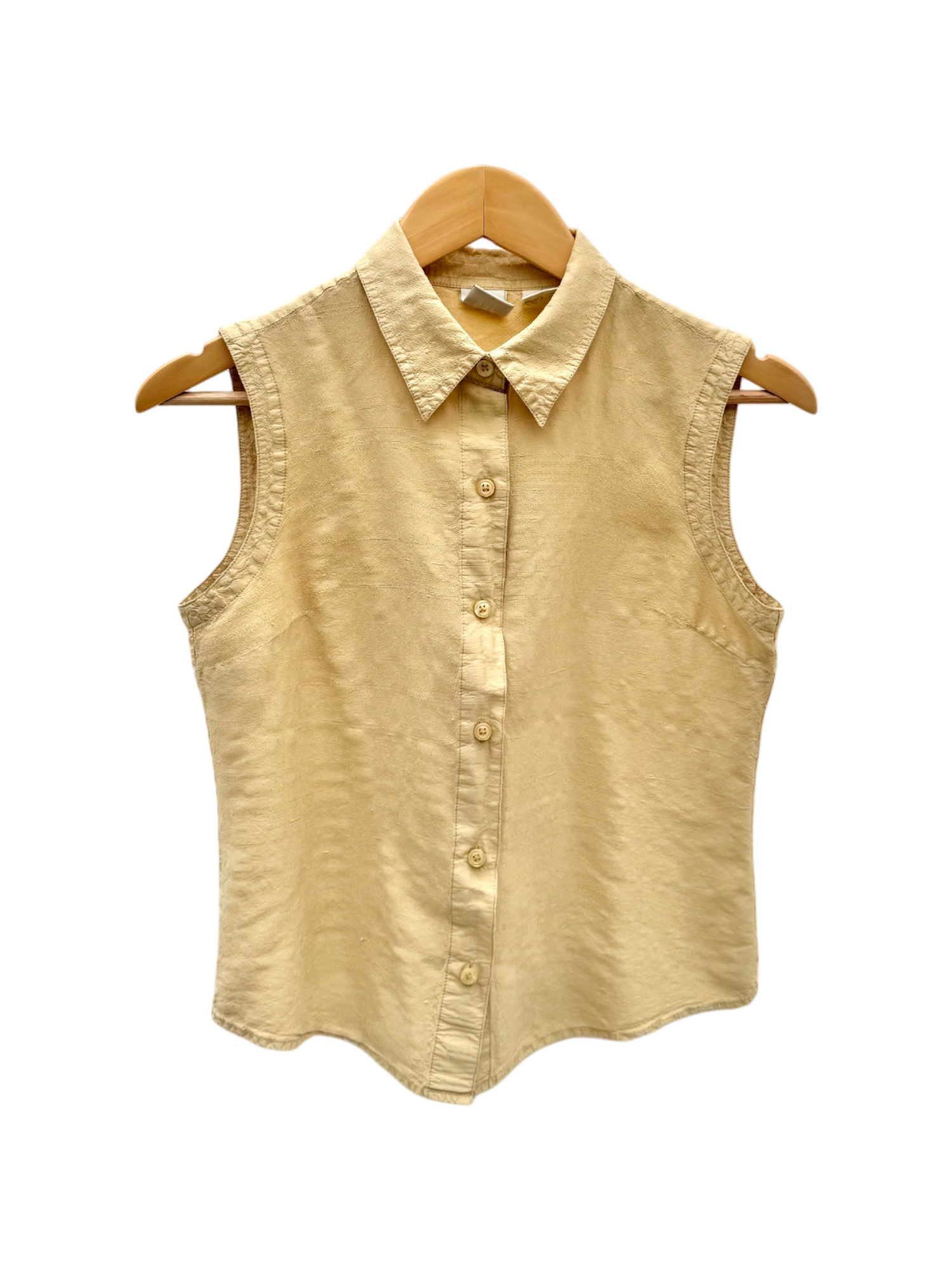 Vintage 90s Silk Cream Button Up Top (S)