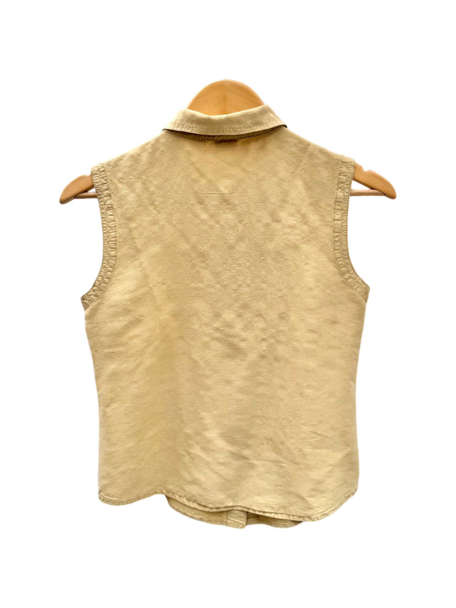 Vintage 90s Silk Cream Button Up Top (S)