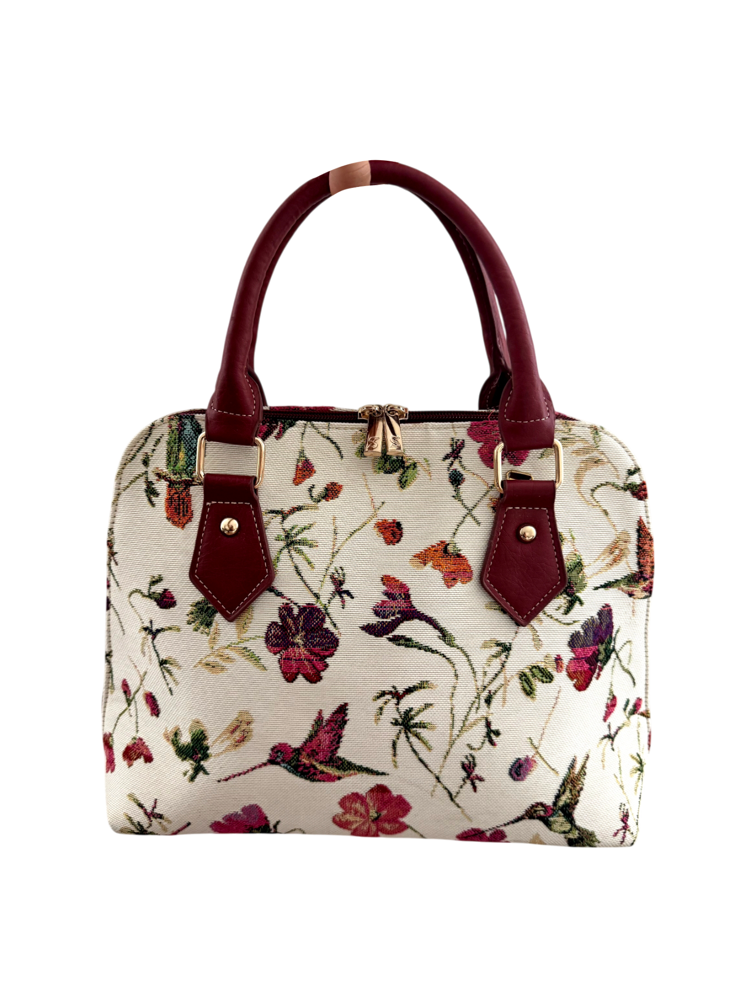 Vintage Retro Floral Patterned Satchel Purse