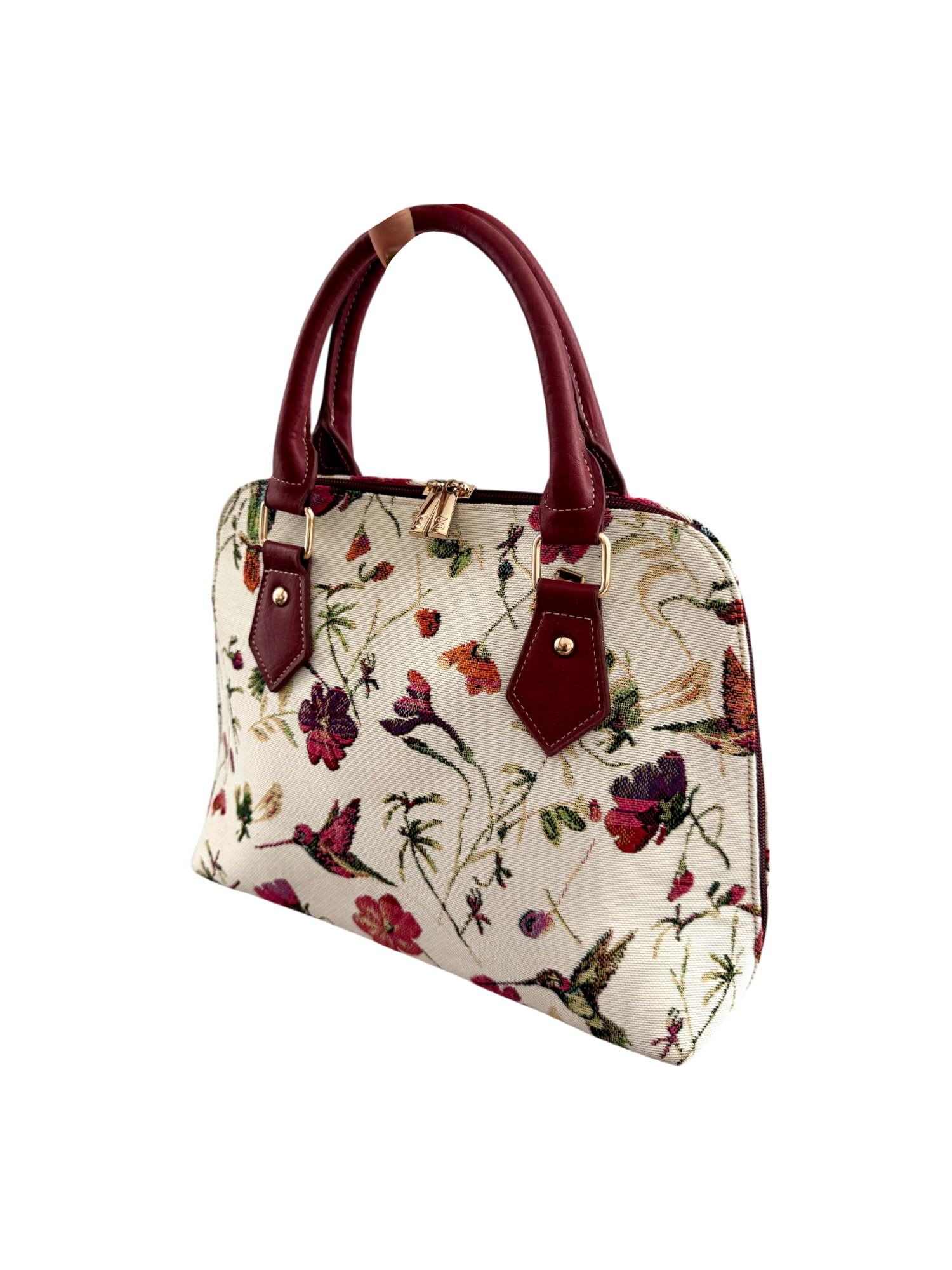 Vintage Retro Floral Patterned Satchel Purse