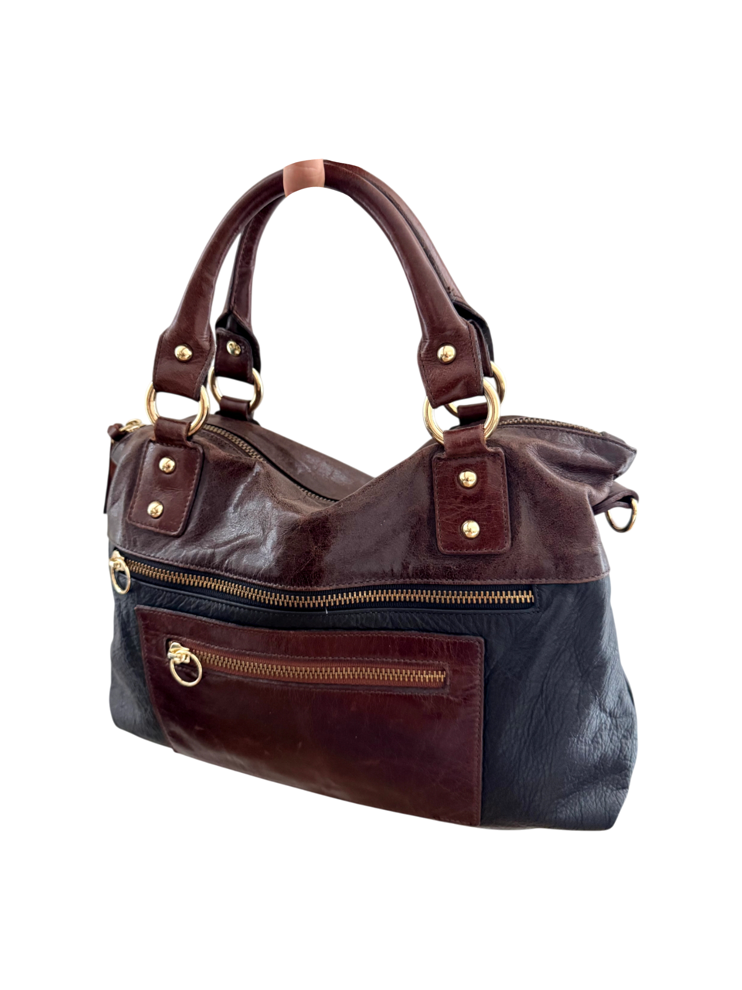 Vintage 90s Retro Colorblock Leather Purse