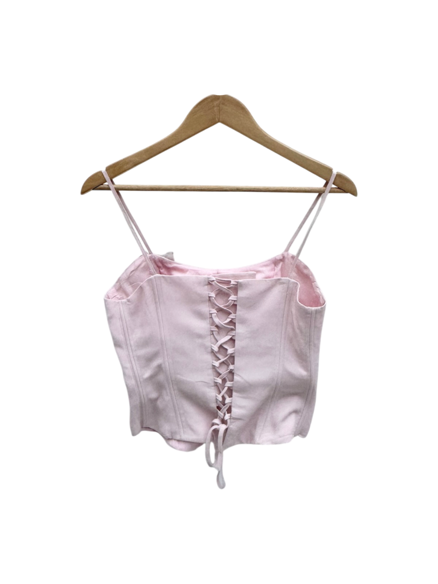Vintage 90s Rose Lace Up Corset Top (S)