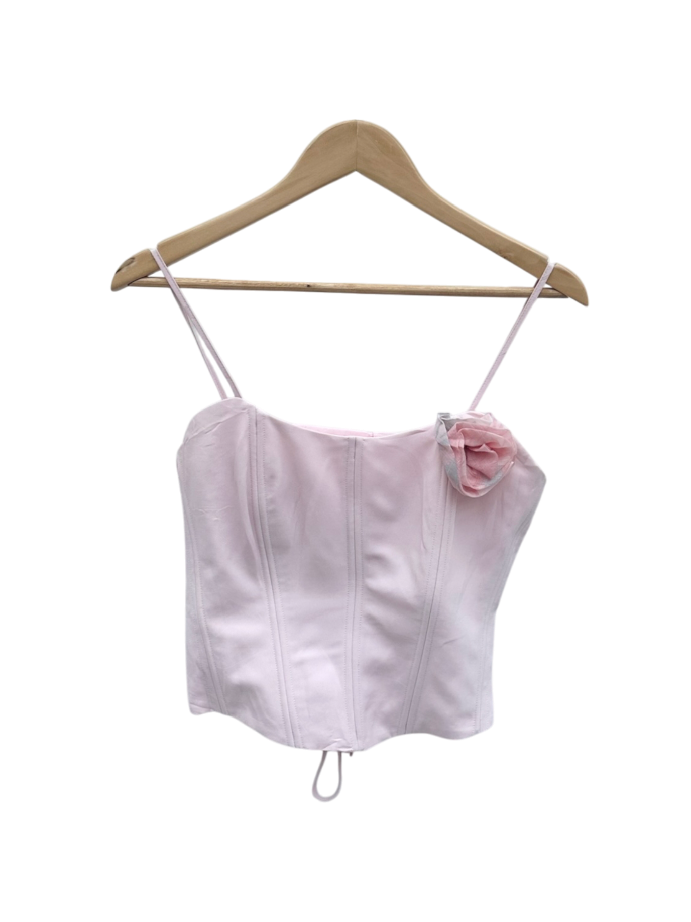 Vintage 90s Rose Lace Up Corset Top (S)
