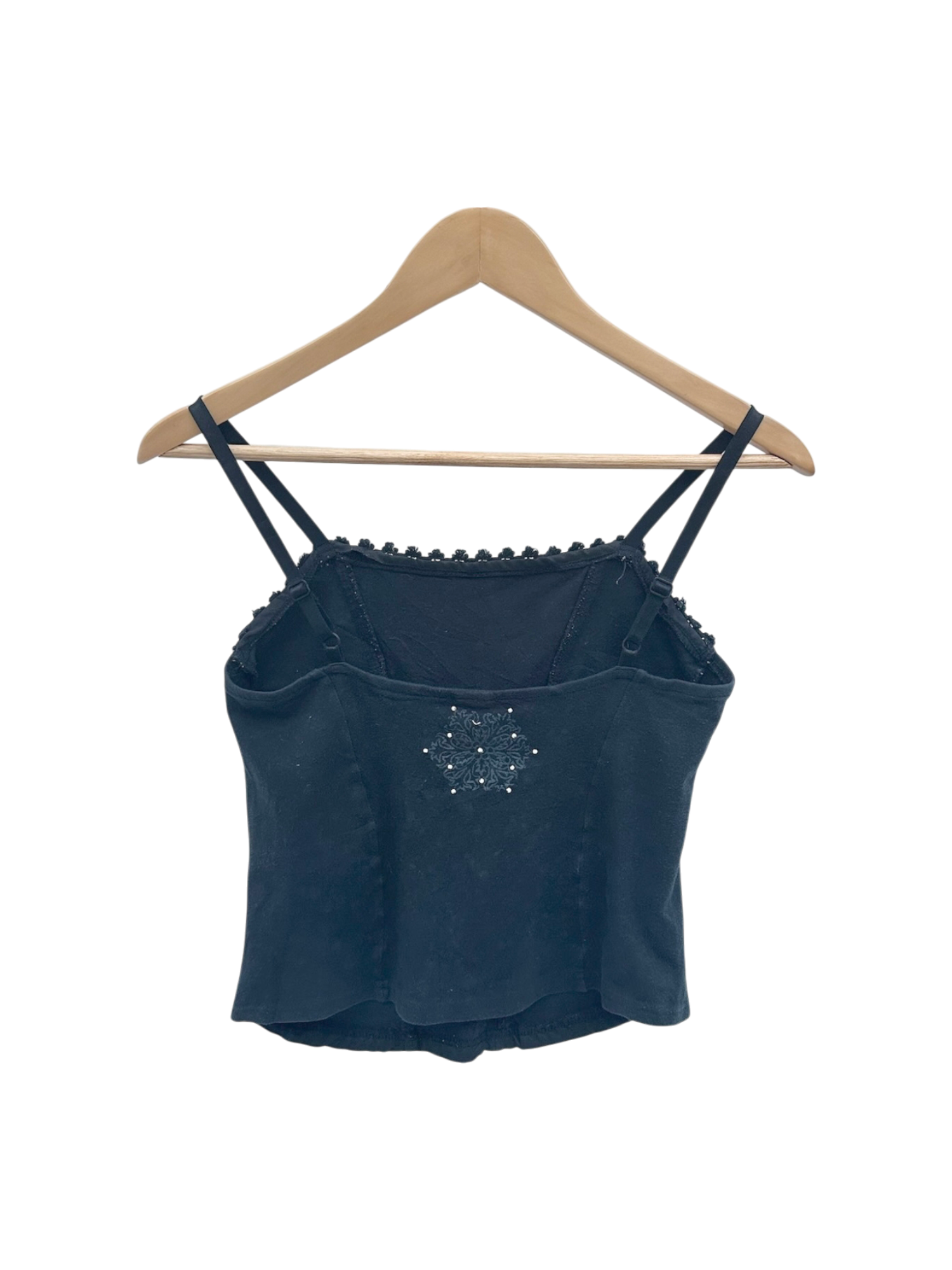 Vintage 90s Boho Beaded Ruched Cami (XS)