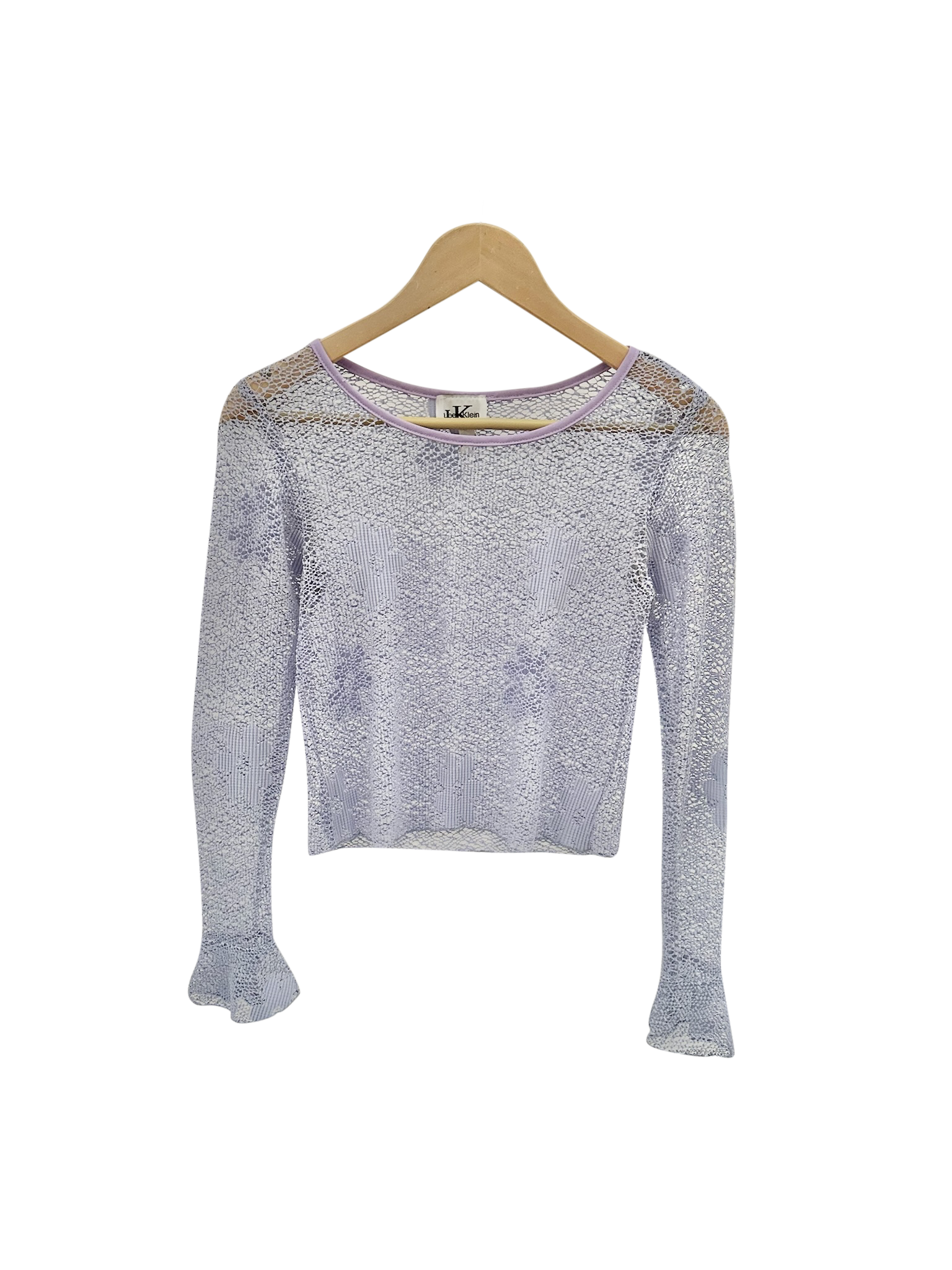 Vintage 90s Lavendar Lace Sheer Top (M)