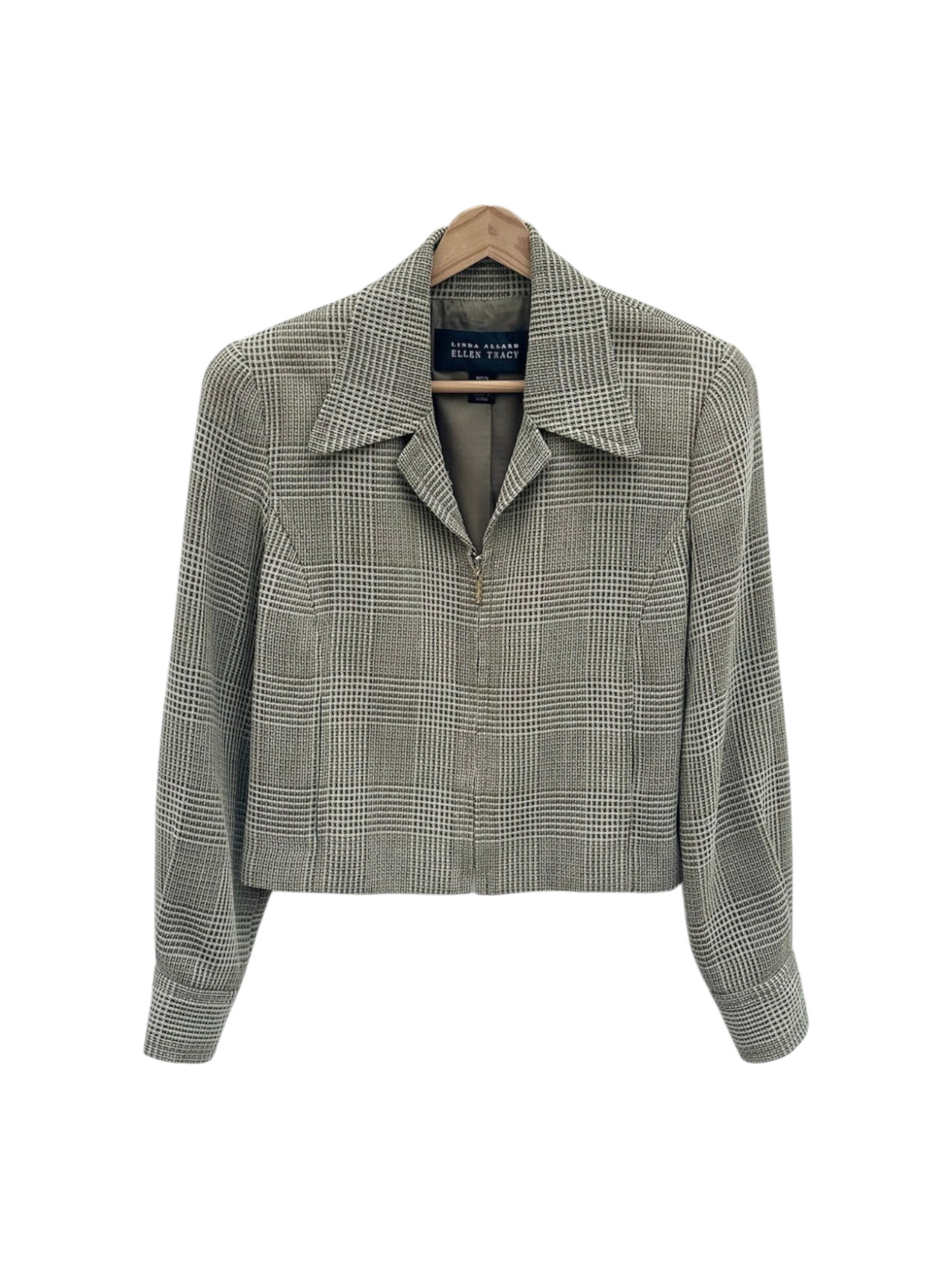 Vintage 90s Plaid Cropped Jacket (M)