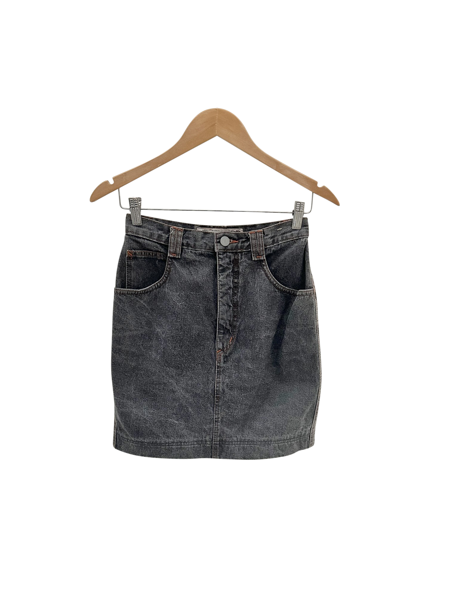 Vintage 90s Grey Denim Mini Skirt (24/25")