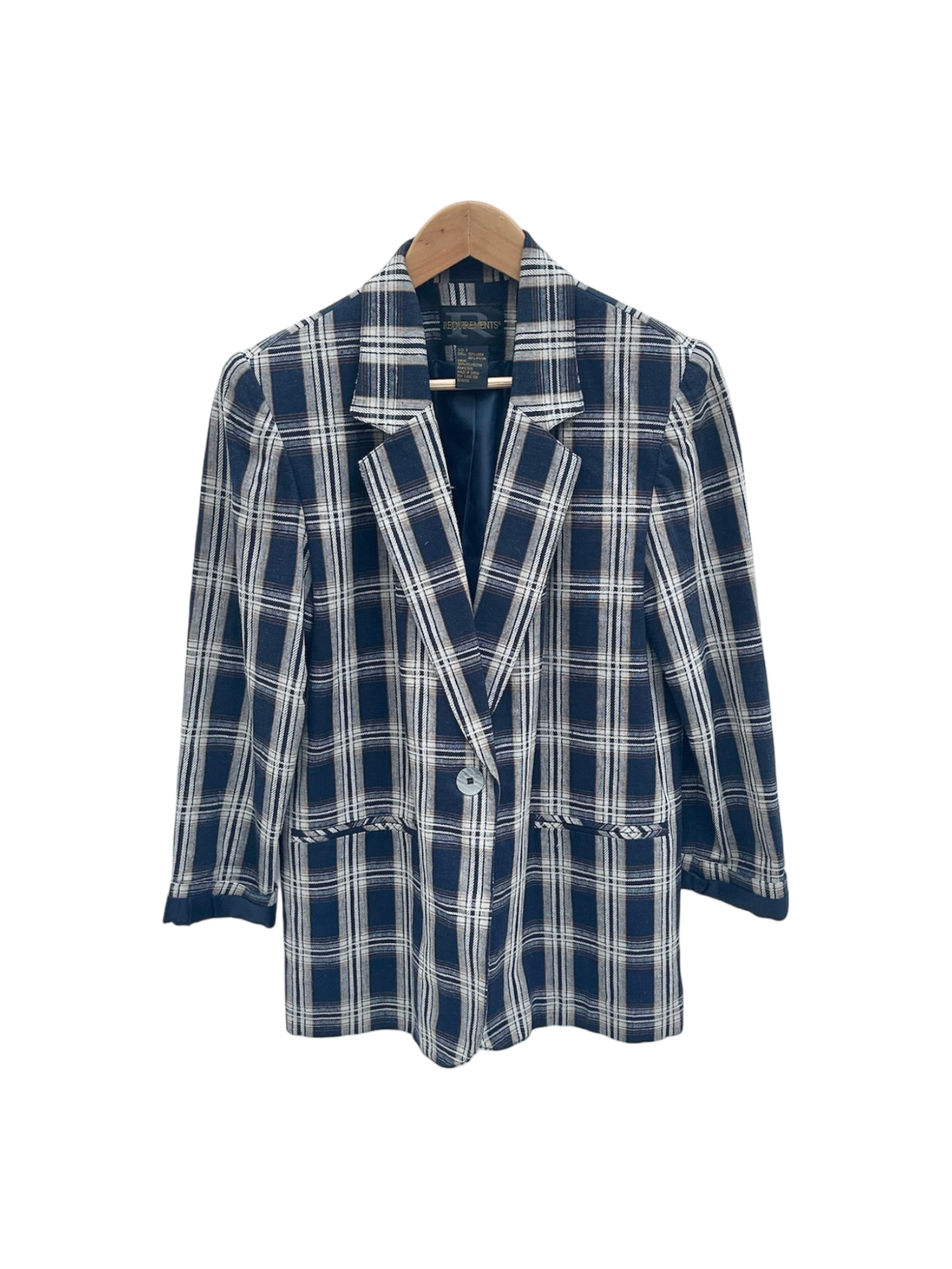 Vintage 90s Retro Plaid Blazer (M)