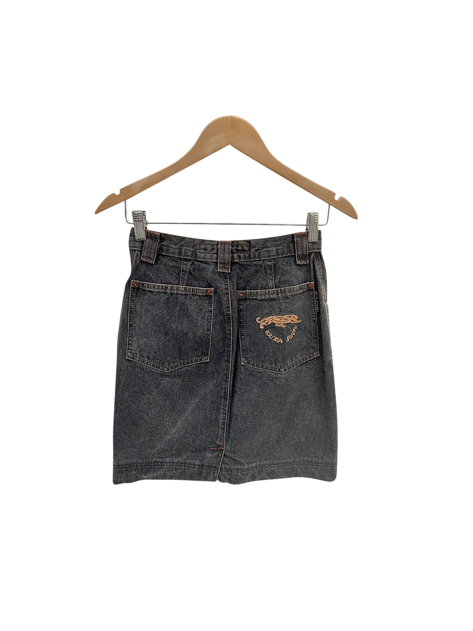 Vintage 90s Grey Denim Mini Skirt (24/25")