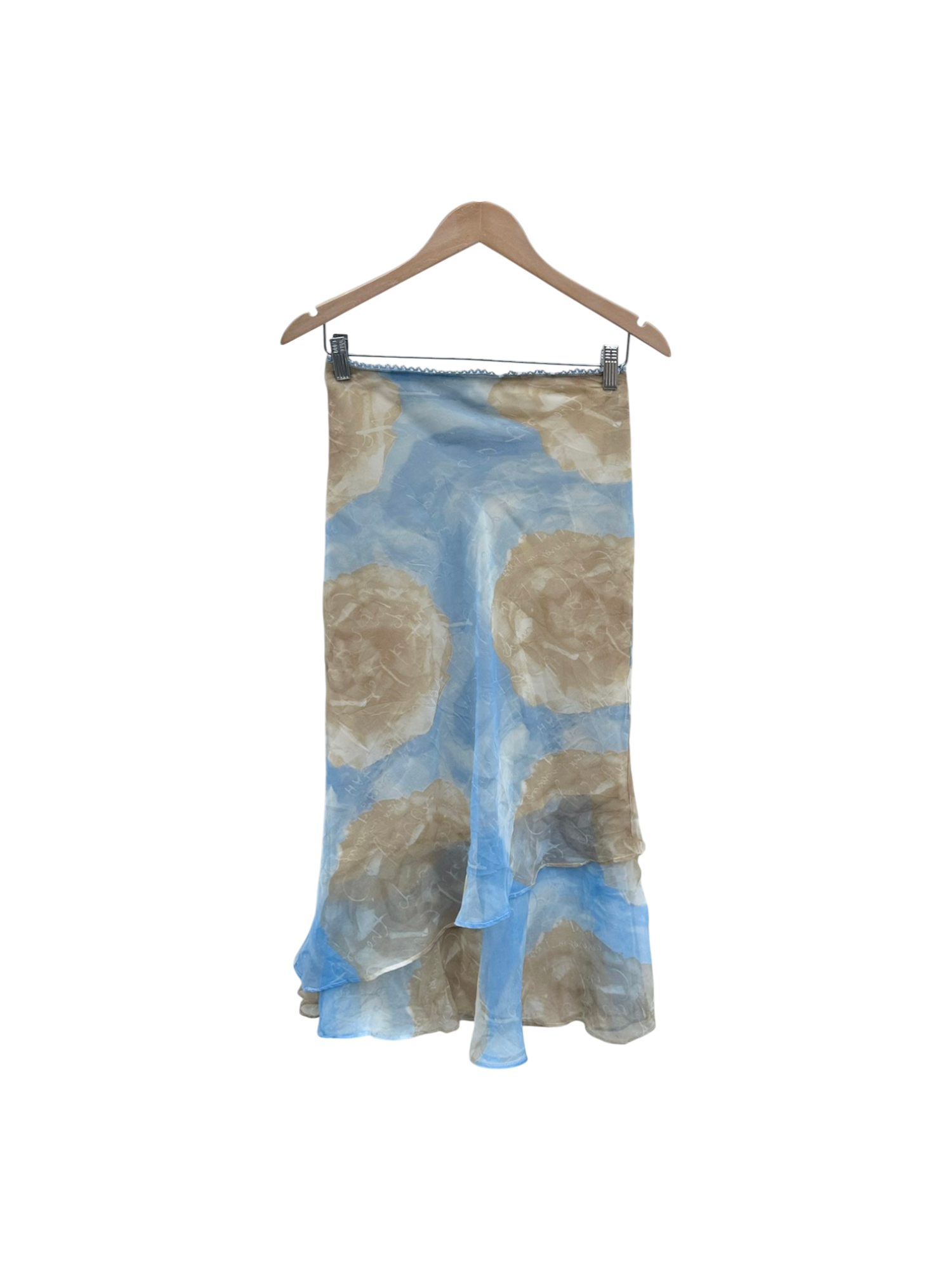 Vintage 90s Dreamy Floral Cloud Midi Skirt (S/M)